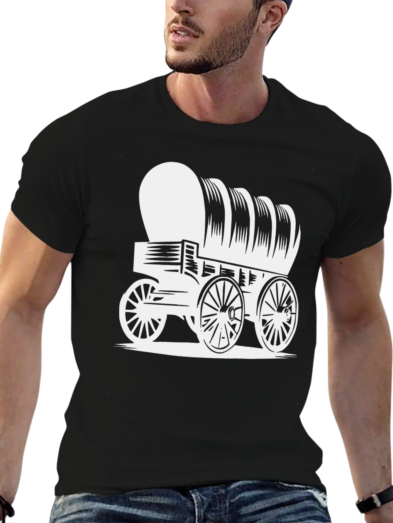 Covered Wagon Graphic Tee - Western Style Shirt