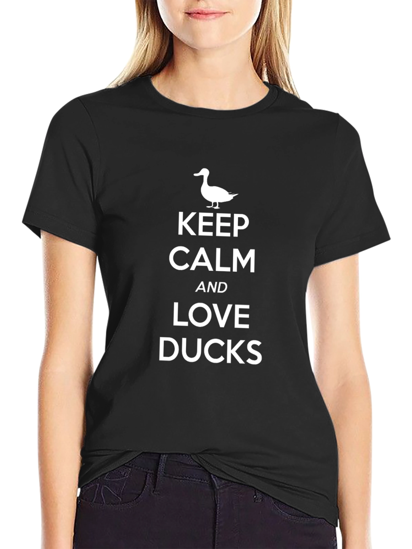 Keep Calm and Love Ducks Black T-Shirt