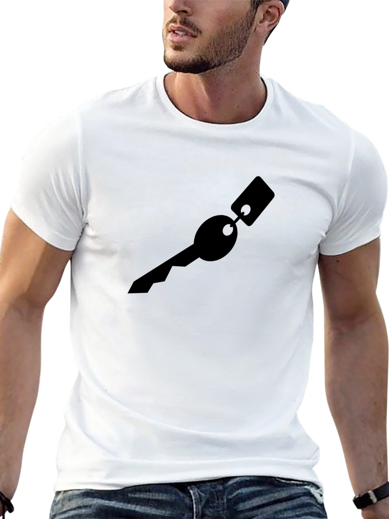 Key Graphic Black T-Shirt - Modern Style