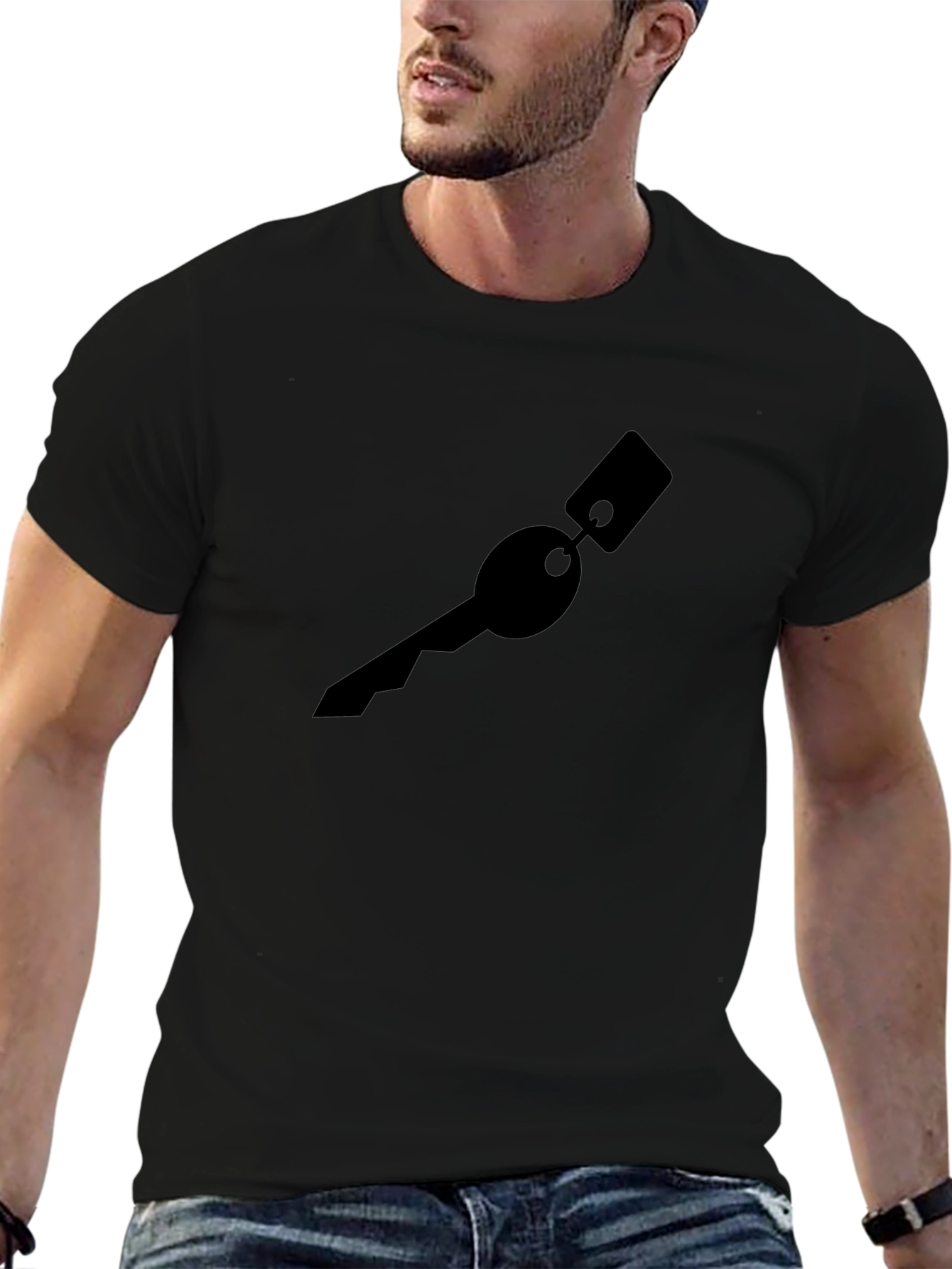 Key Graphic Black T-Shirt - Modern Style