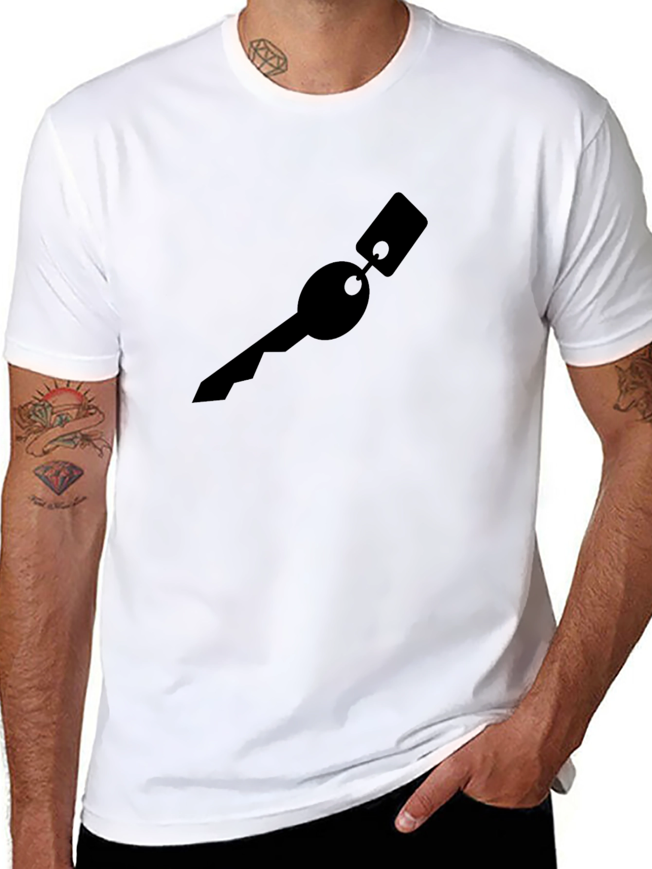 Key Graphic Black T-Shirt - Modern Style
