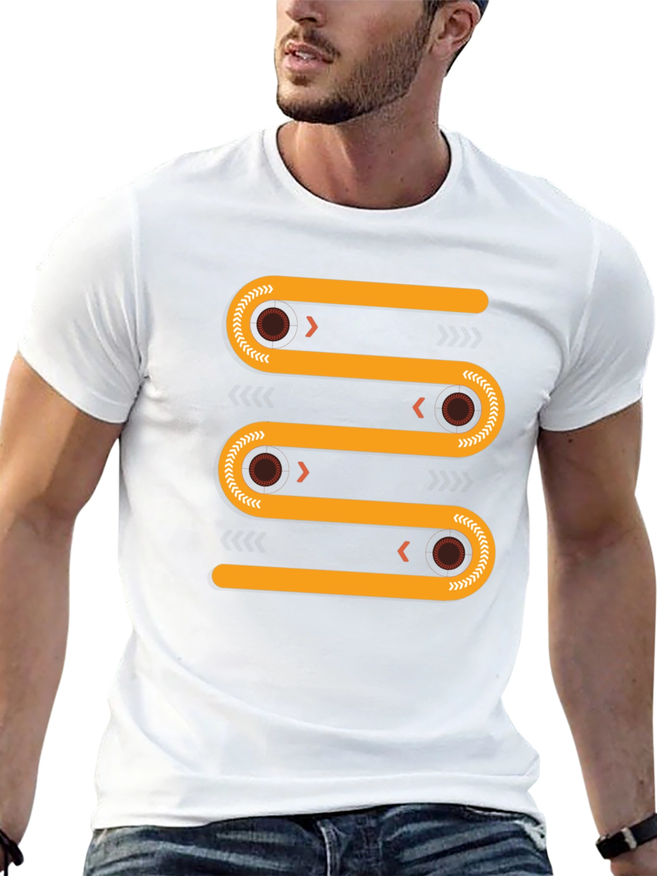 Abstract Geometric Conveyor Belt Graphic Tee