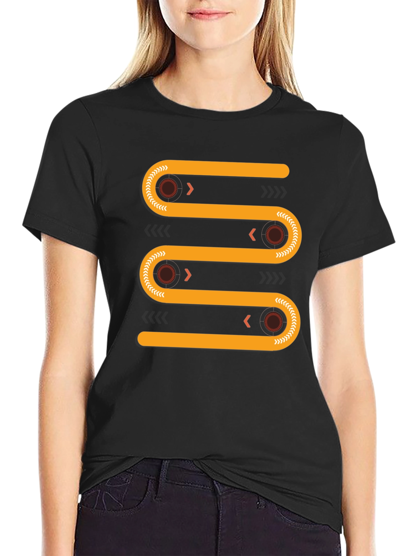Abstract Geometric Conveyor Belt Graphic Tee