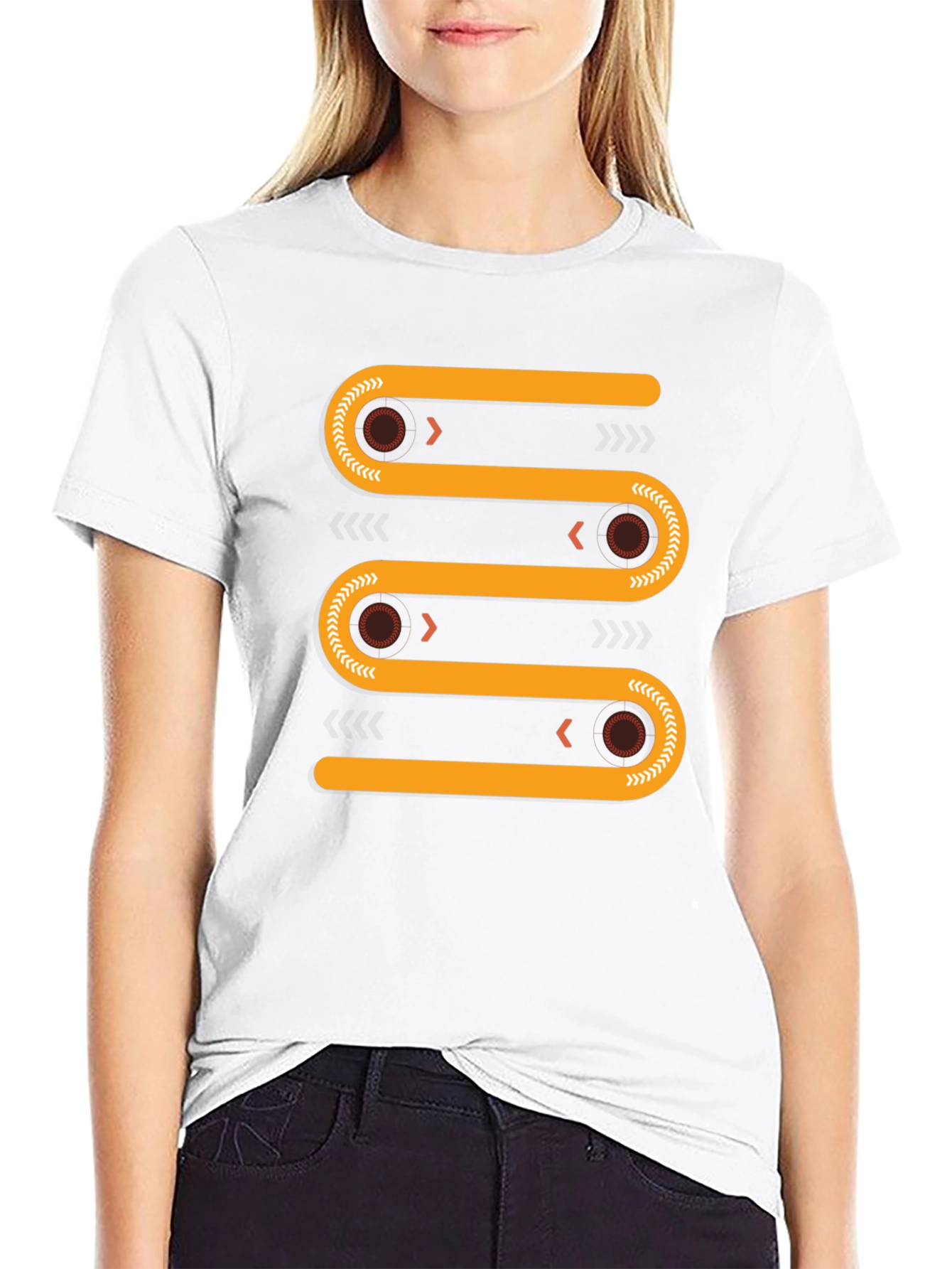 Abstract Geometric Conveyor Belt Graphic Tee