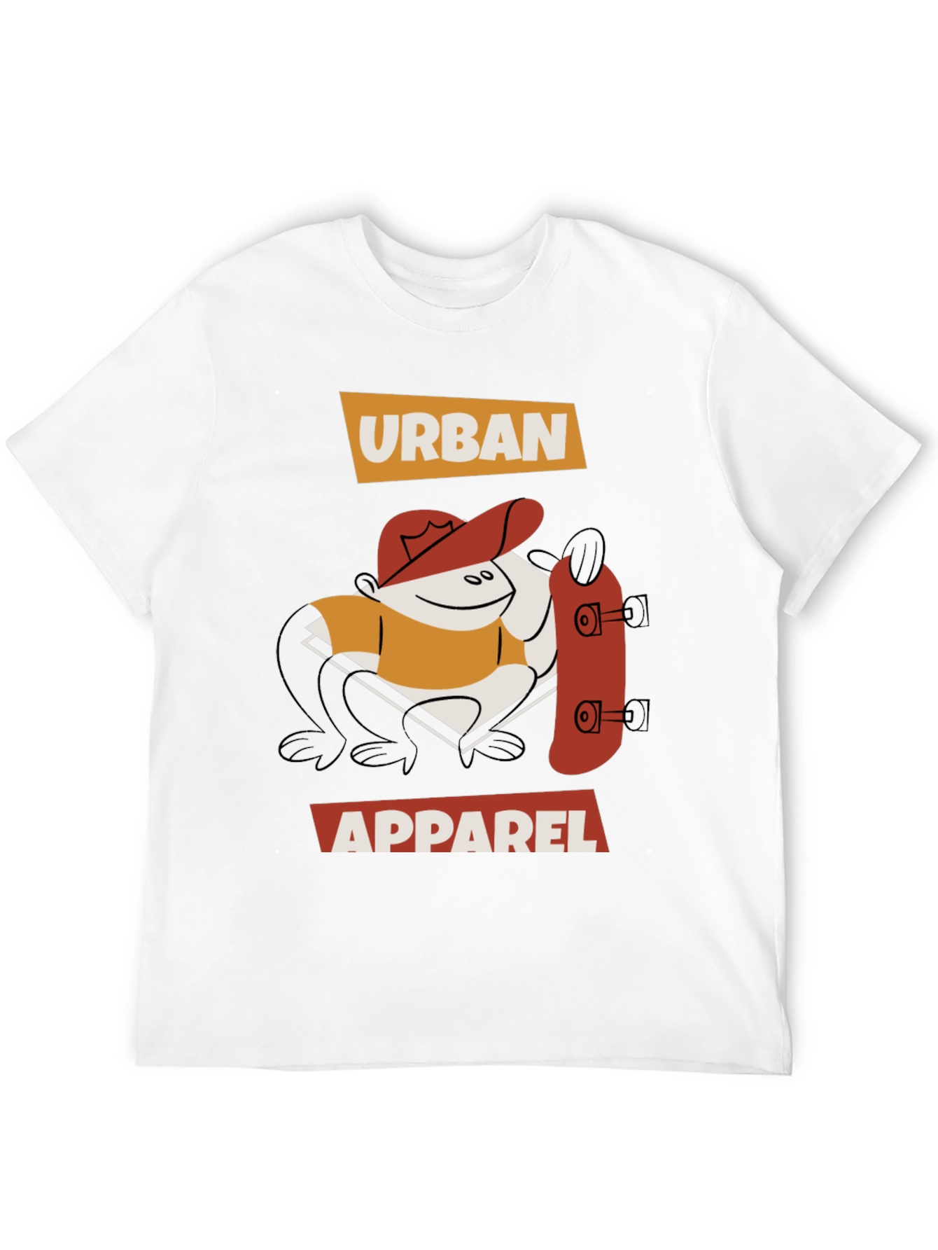 Urban Apparel Black T-Shirt with Cartoon Skater Design