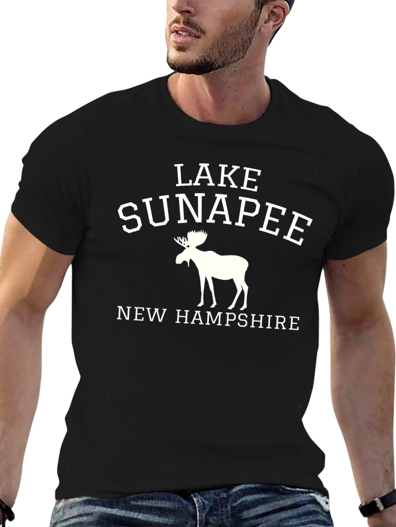 Lake Sunapee New Hampshire Black Graphic Tee