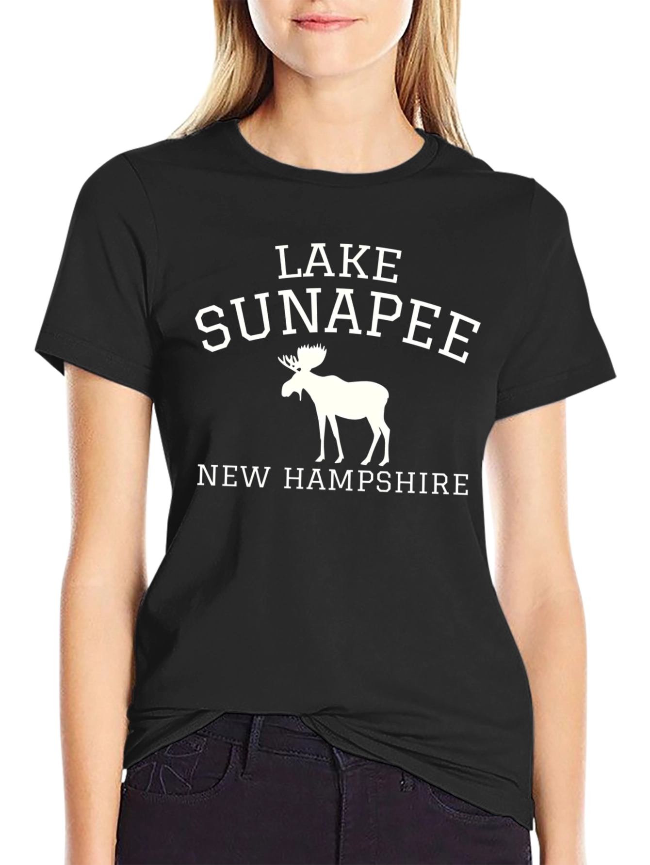 Lake Sunapee New Hampshire Black Graphic Tee