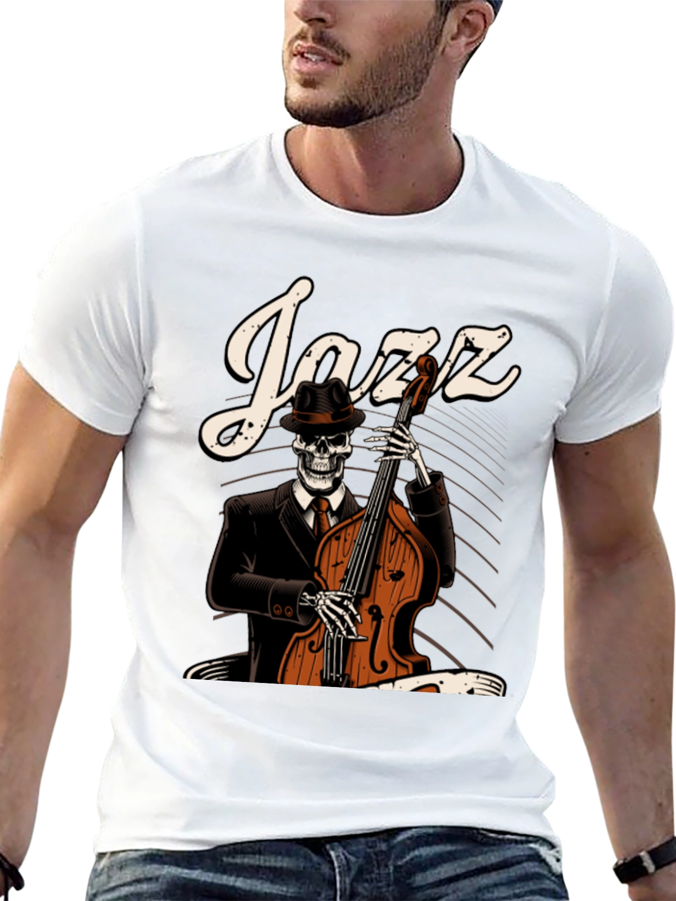 Jazz Skeleton Graphic T-Shirt