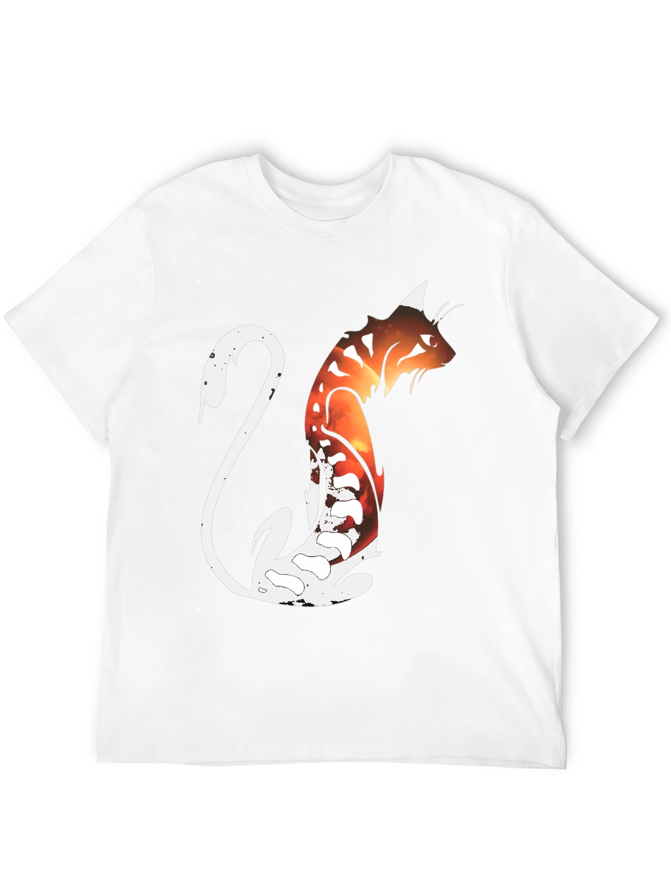 Cosmic Cat Black Graphic T-Shirt