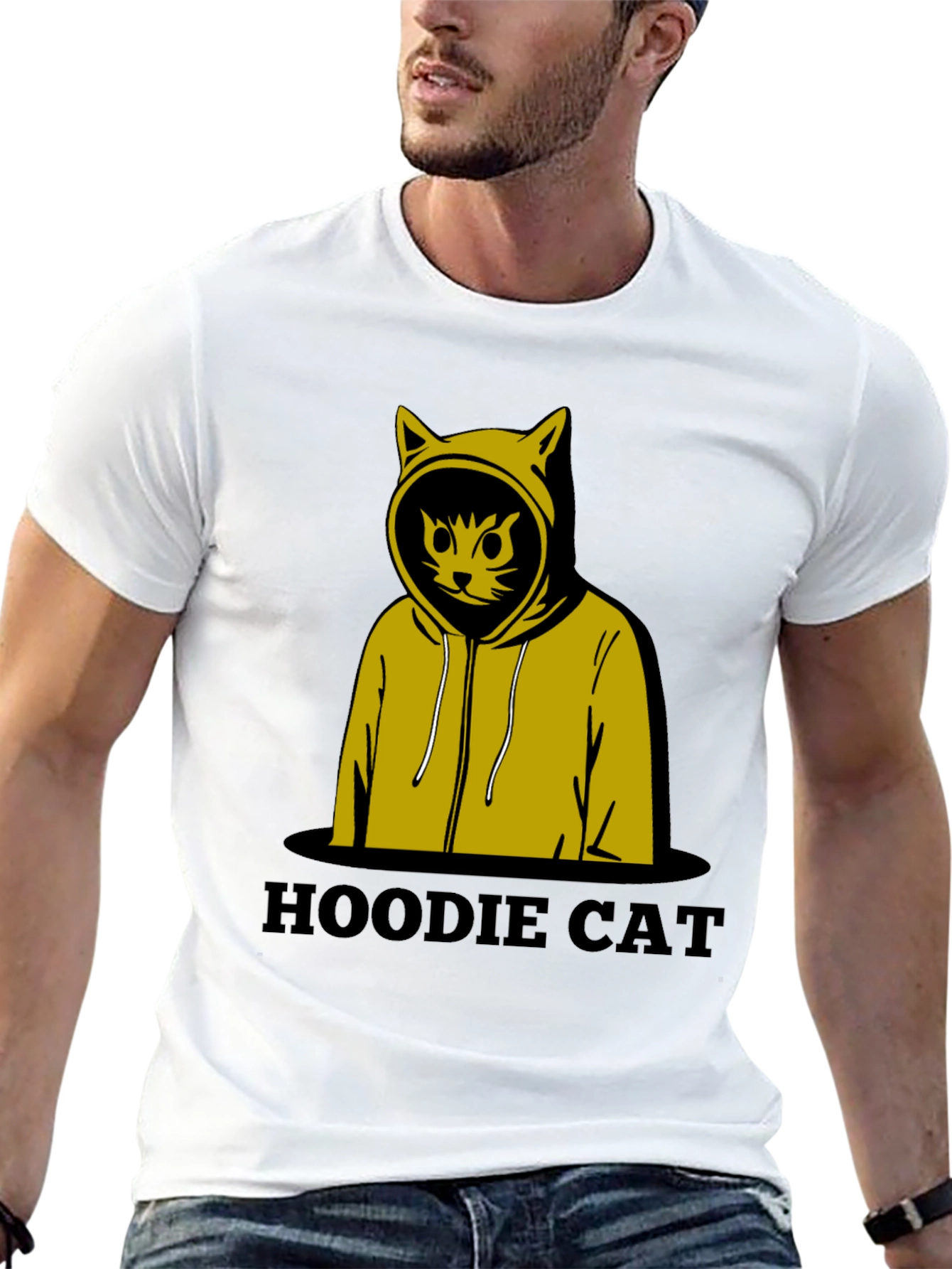 Hoodie Cat T-Shirt - Cool Graphic Tee
