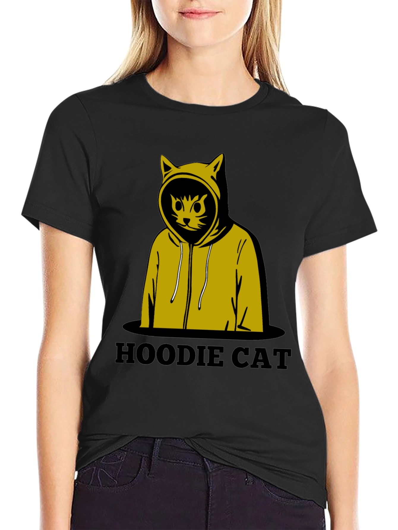 Hoodie Cat T-Shirt - Cool Graphic Tee
