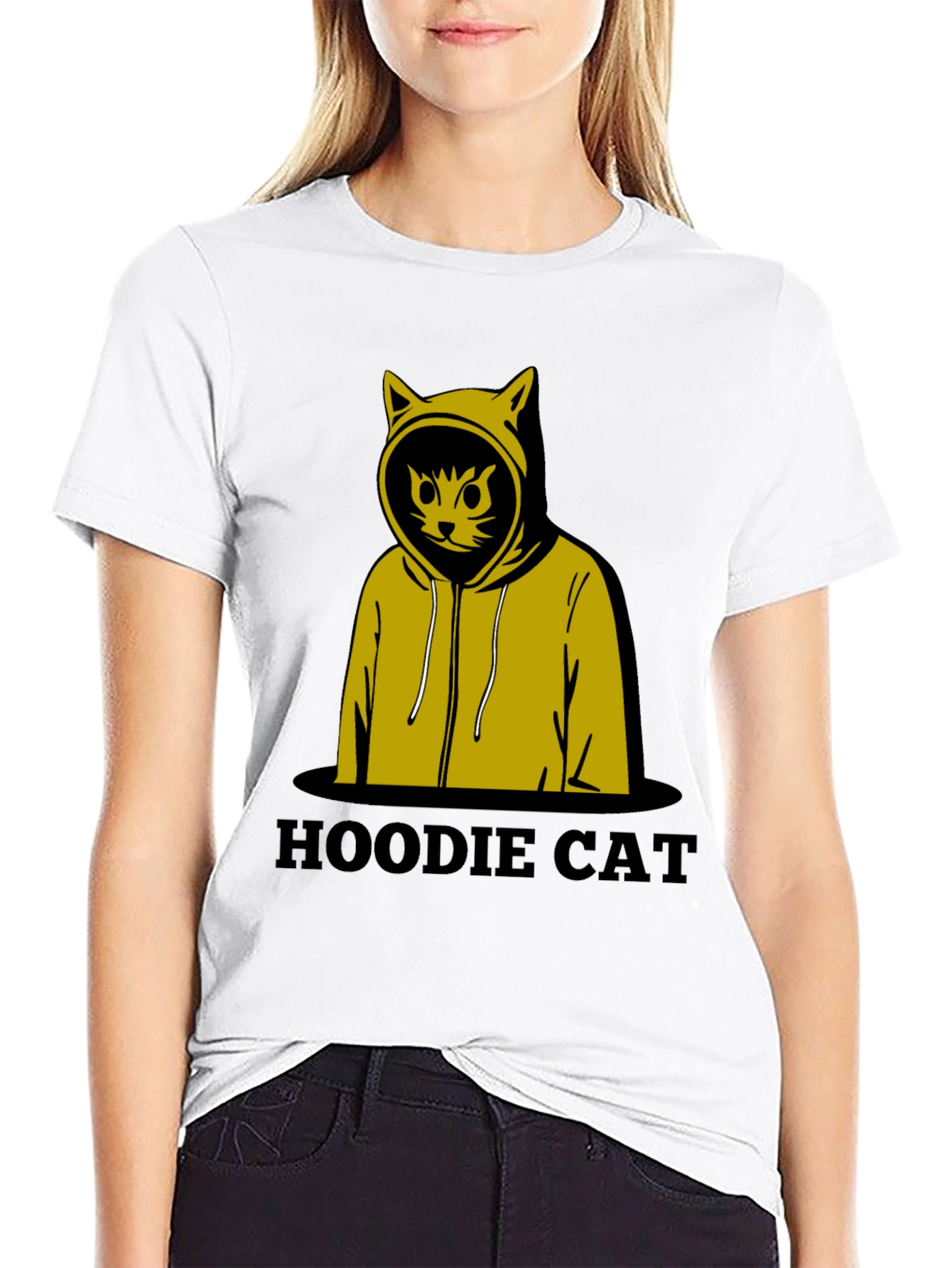 Hoodie Cat T-Shirt - Cool Graphic Tee