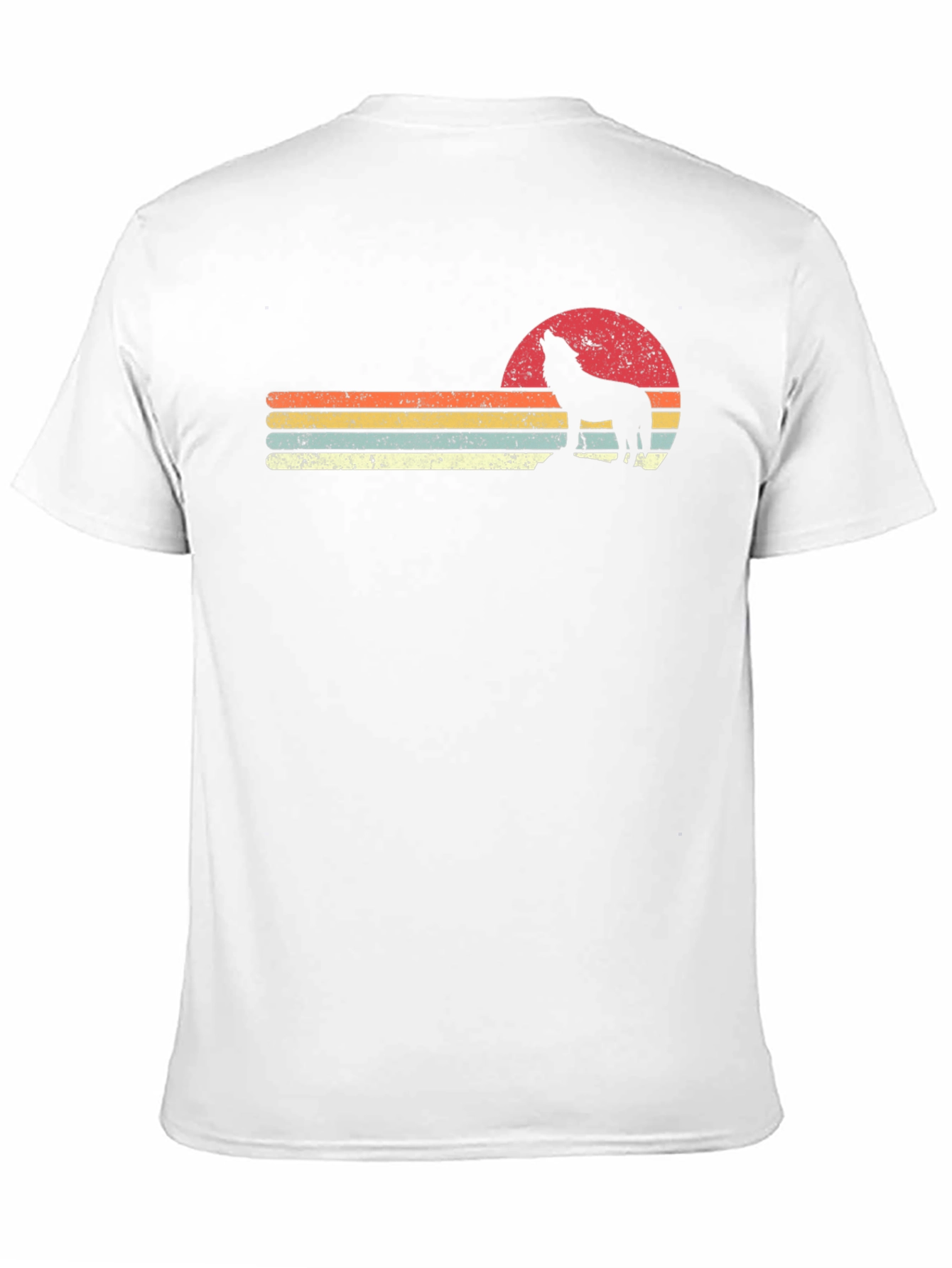Retro Wolf Sunset Graphic T-Shirt