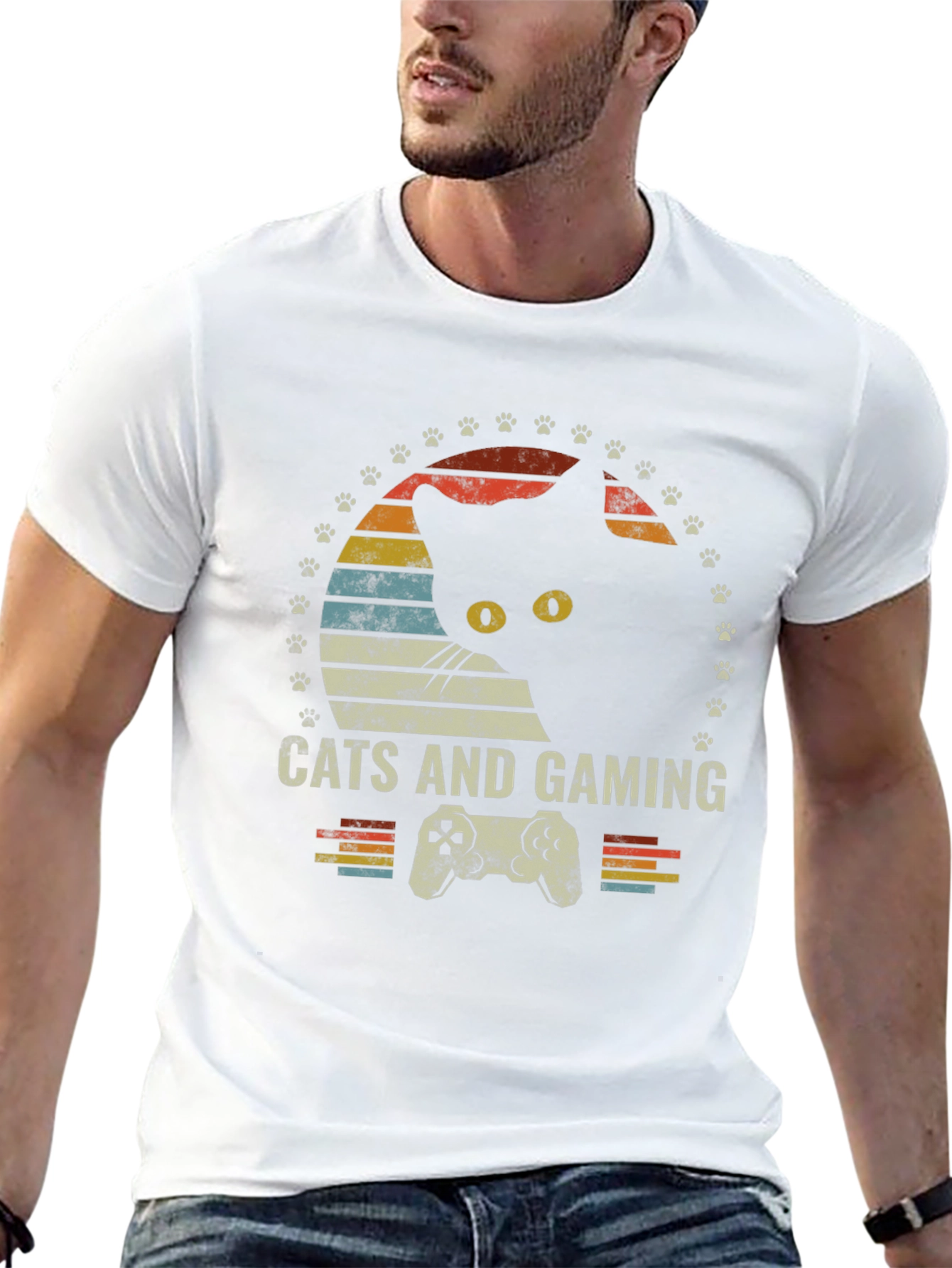 Cats and Gaming T-Shirt - Retro Gamer Tee