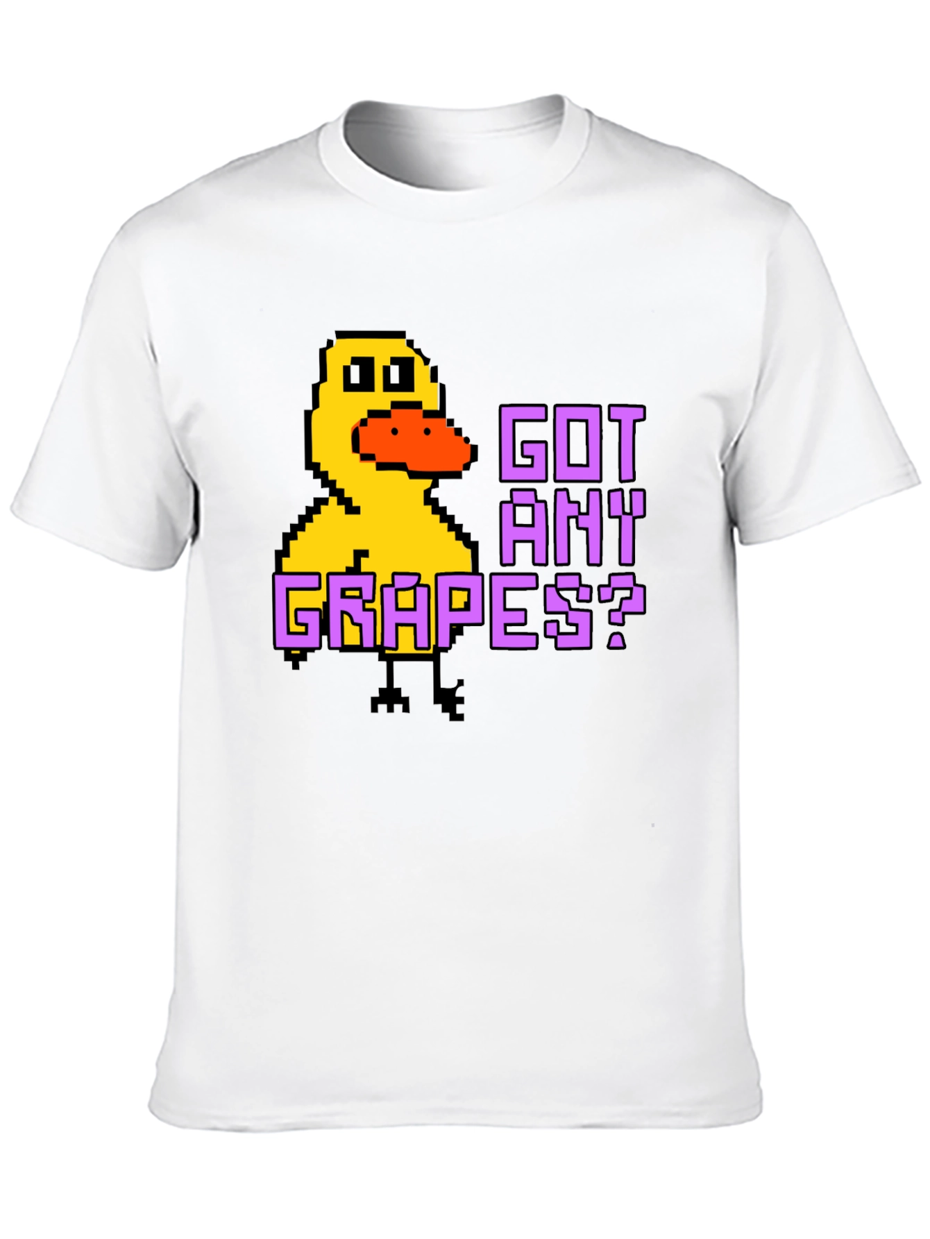 Got Any Grapes? Pixel Duck Black T-Shirt