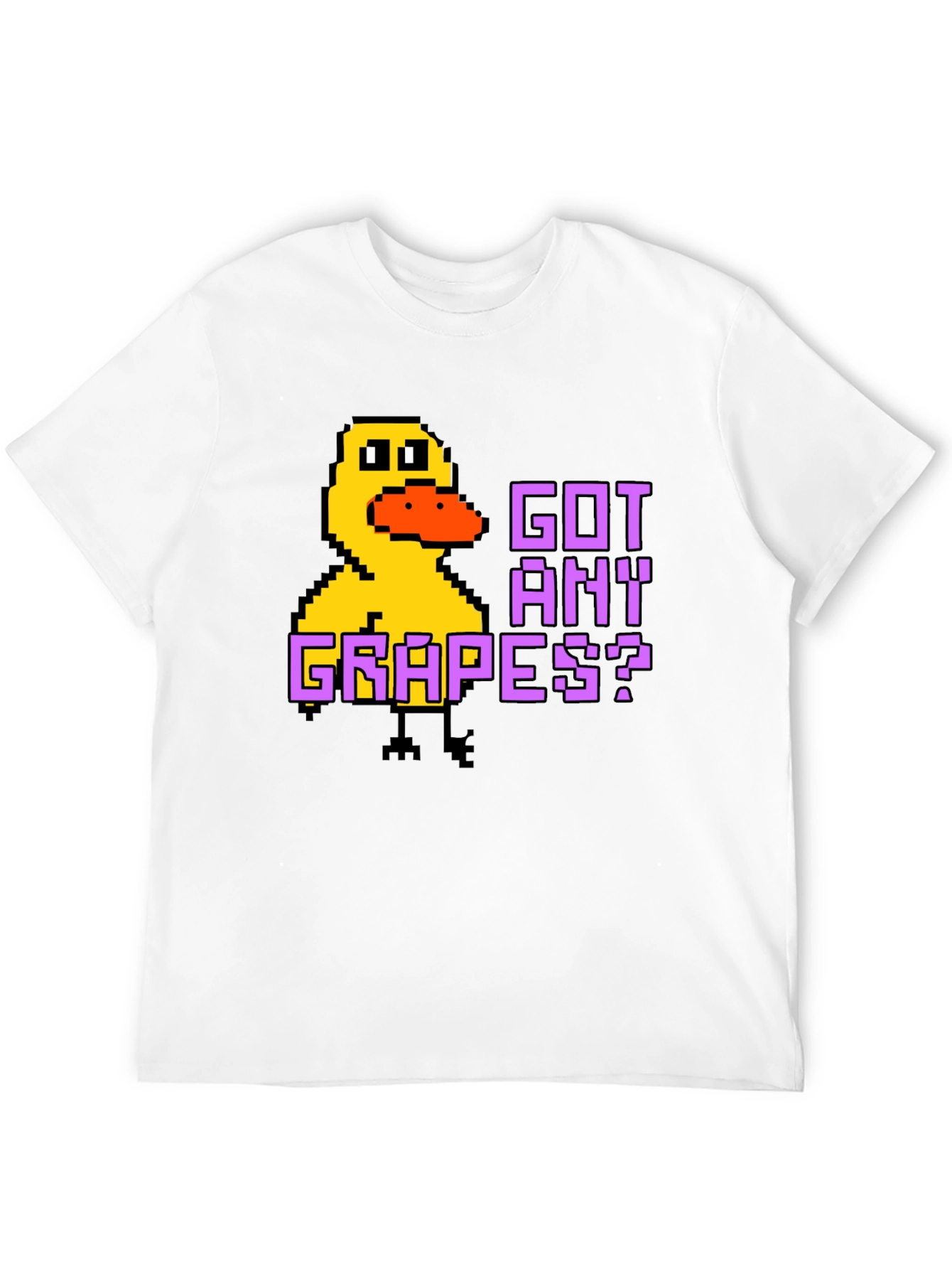 Got Any Grapes? Pixel Duck Black T-Shirt
