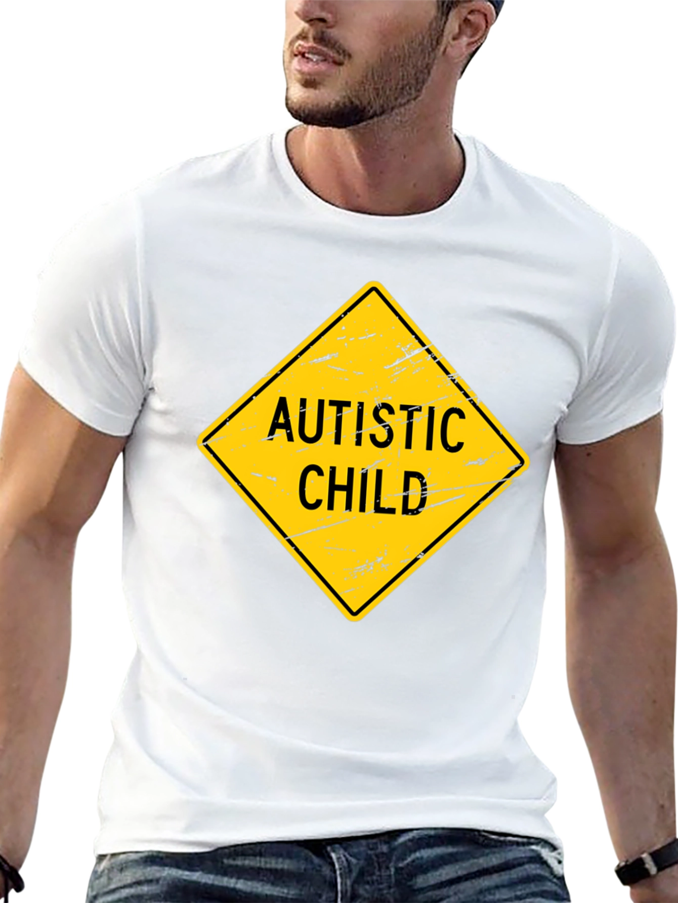 Autistic Child Sign Graphic Novelty T-Shirt