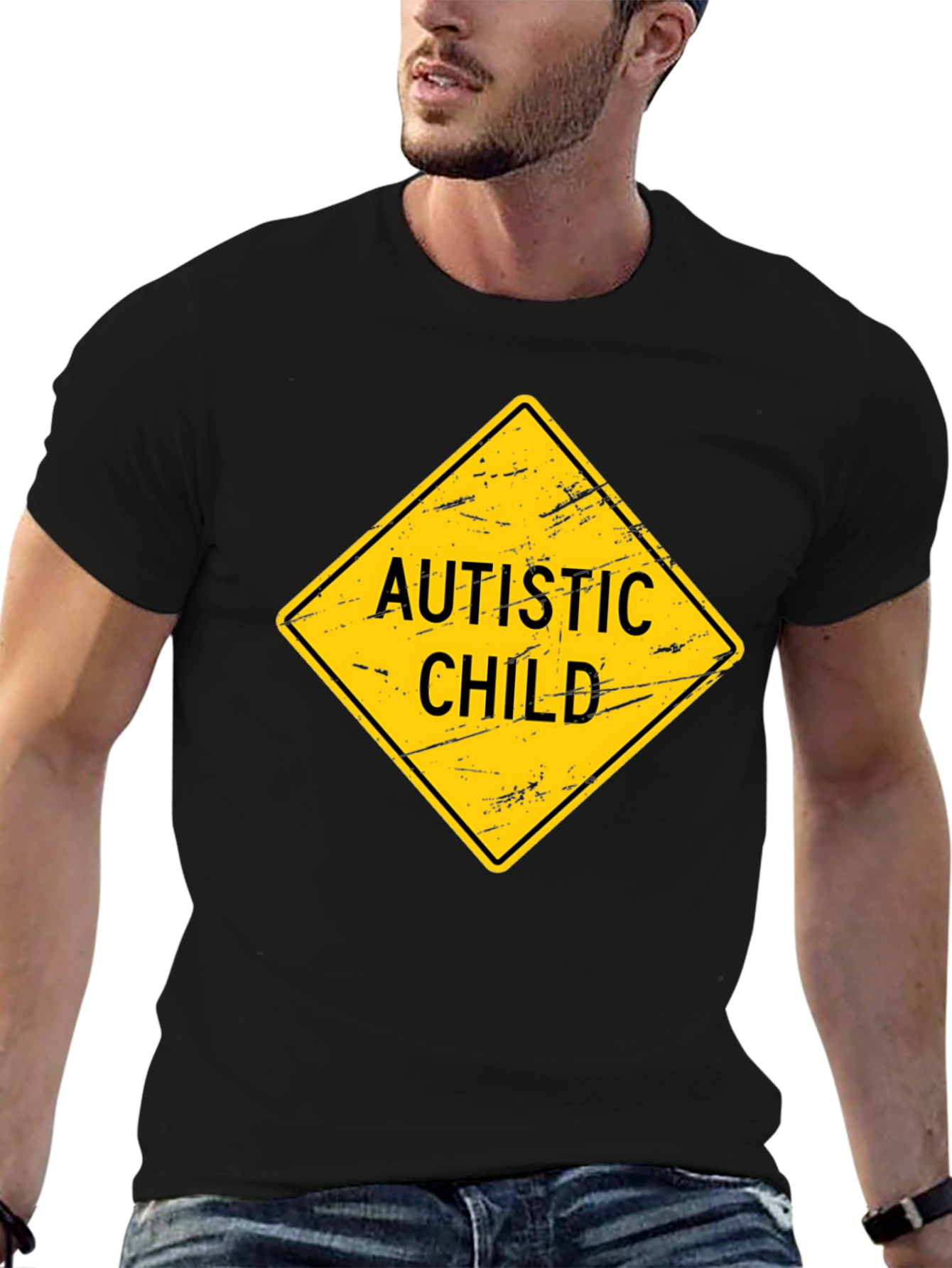 Autistic Child Sign Graphic Novelty T-Shirt