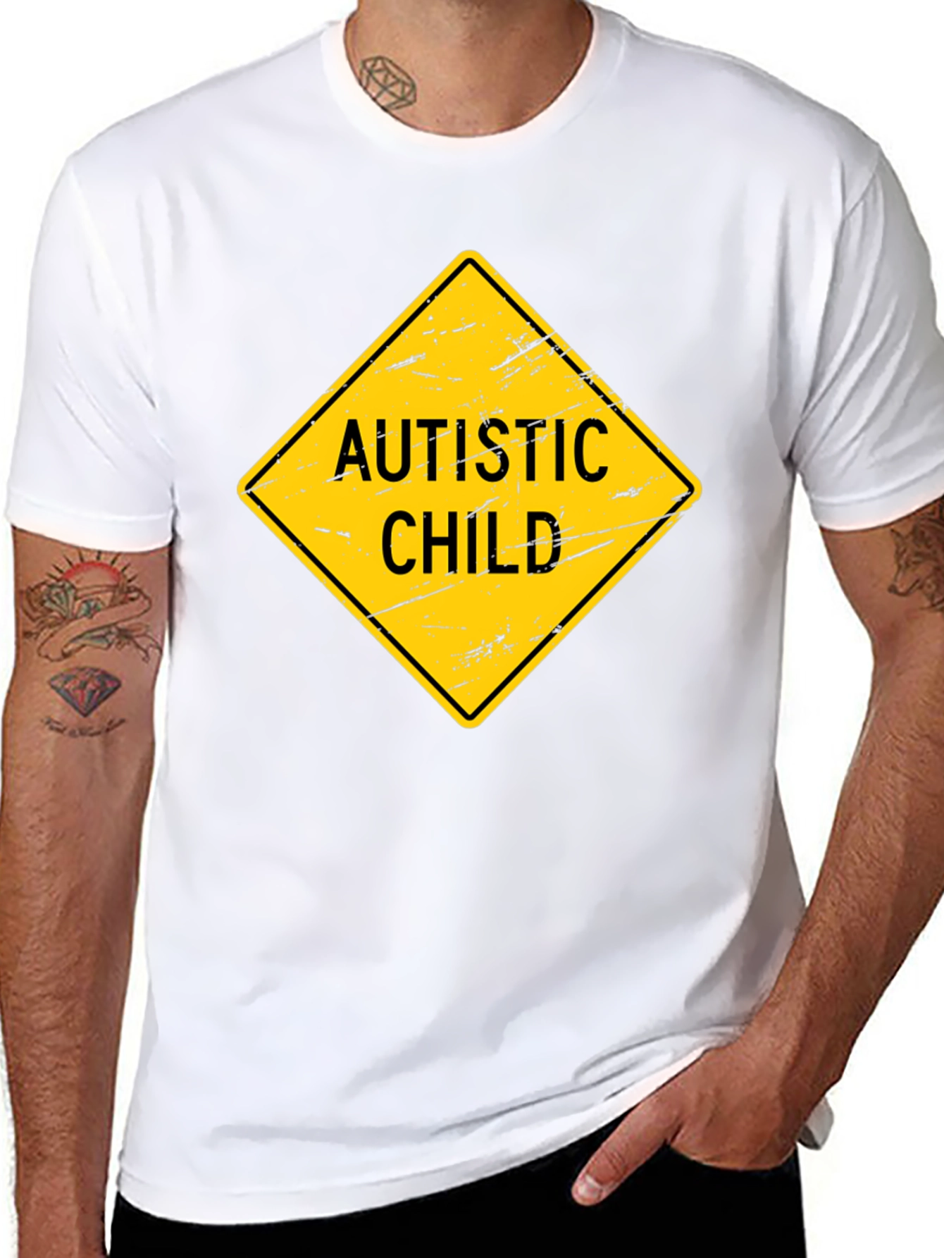 Autistic Child Sign Graphic Novelty T-Shirt