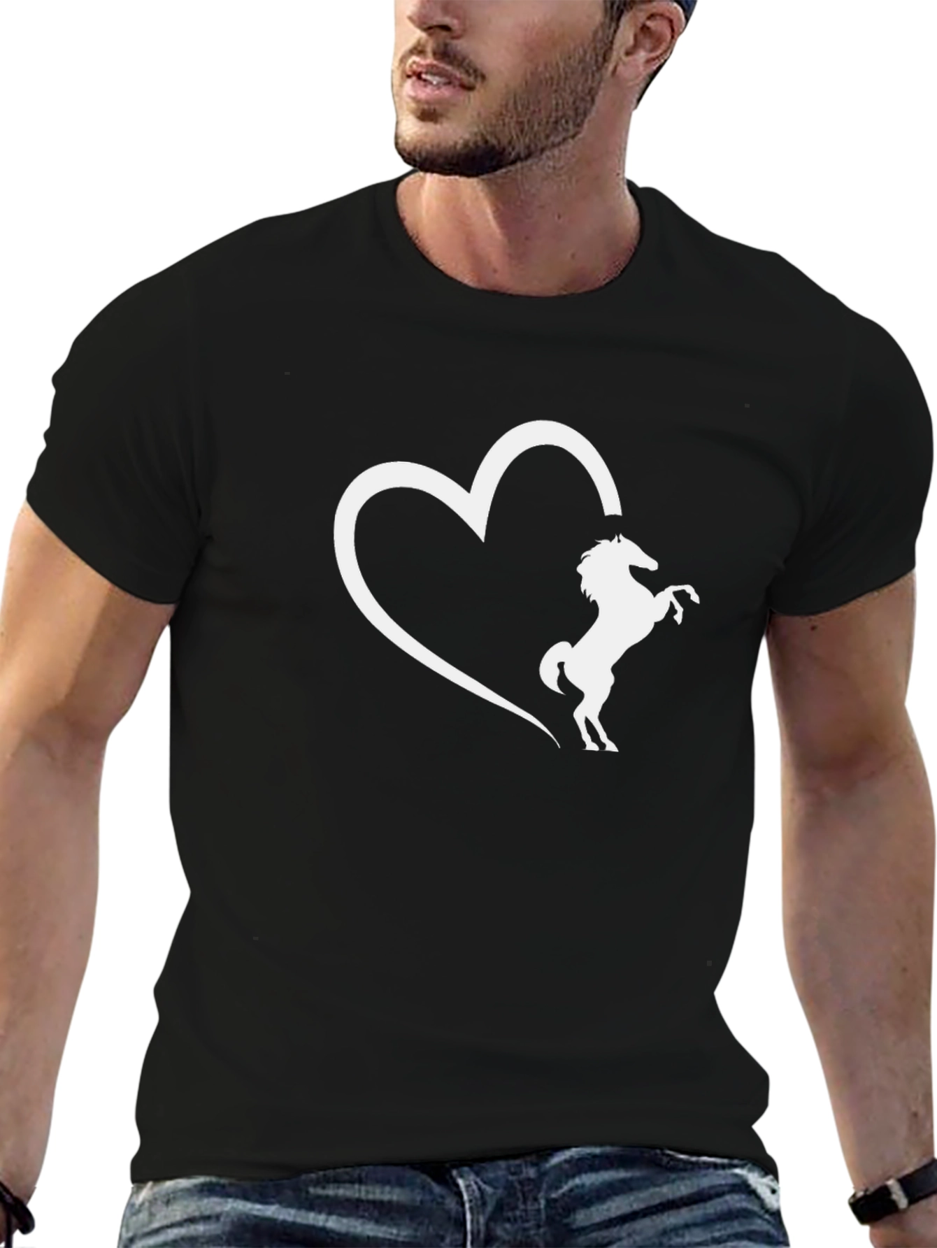 Horse Heart Graphic Tee - Unisex Black T-Shirt