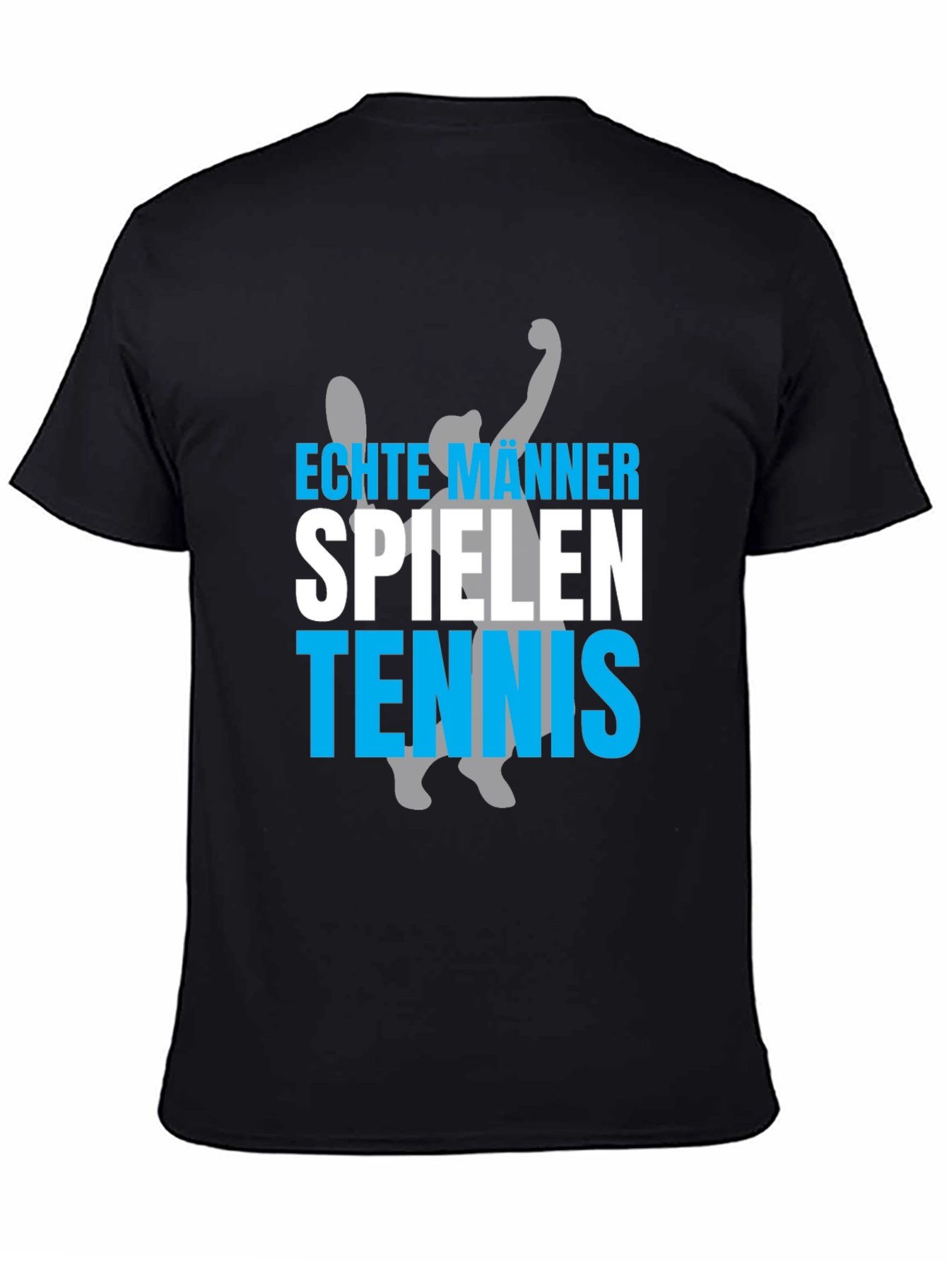 Echte Männer Spielen Tennis Graphic Tee - Black