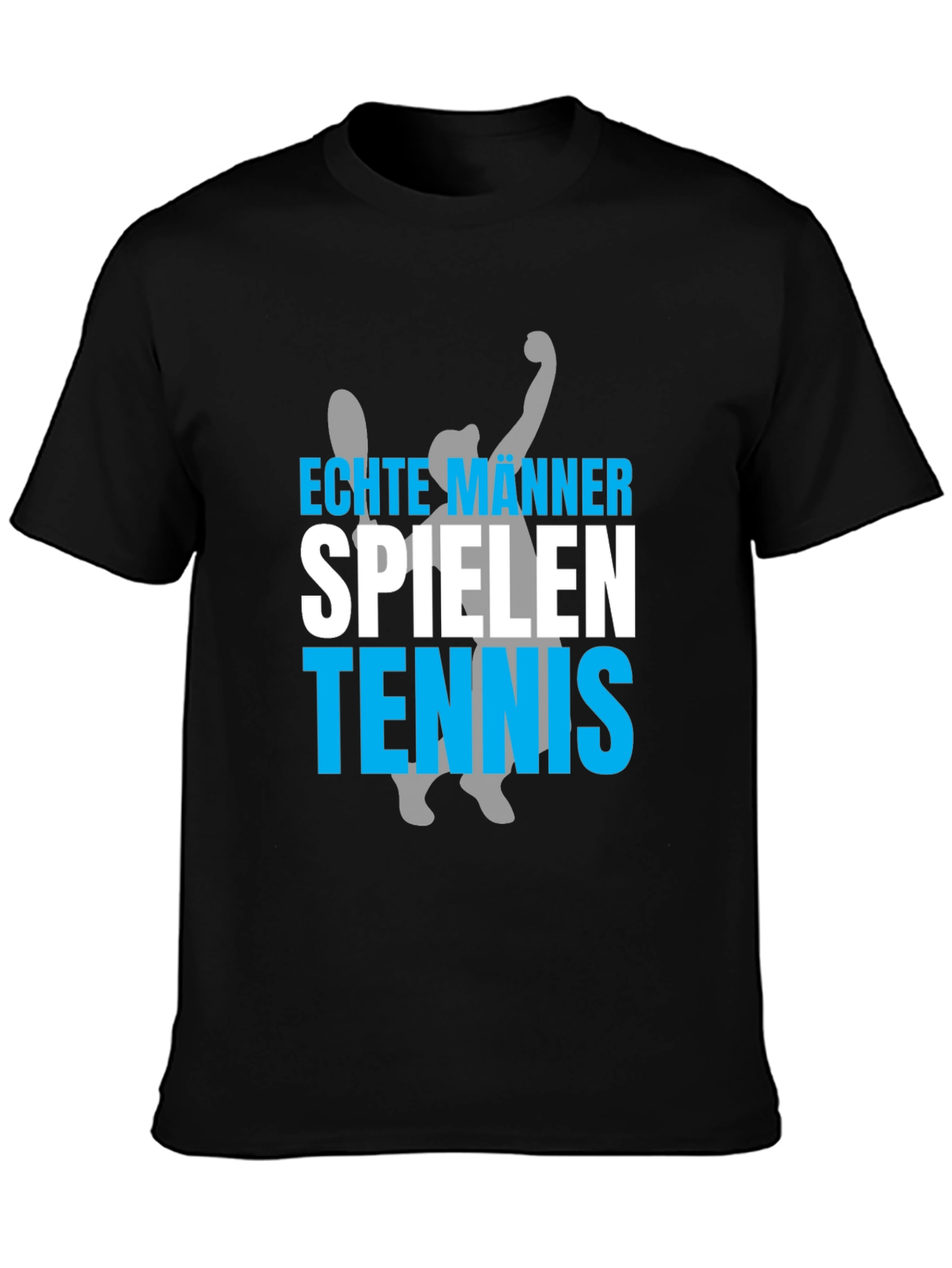 Echte Männer Spielen Tennis Graphic Tee - Black