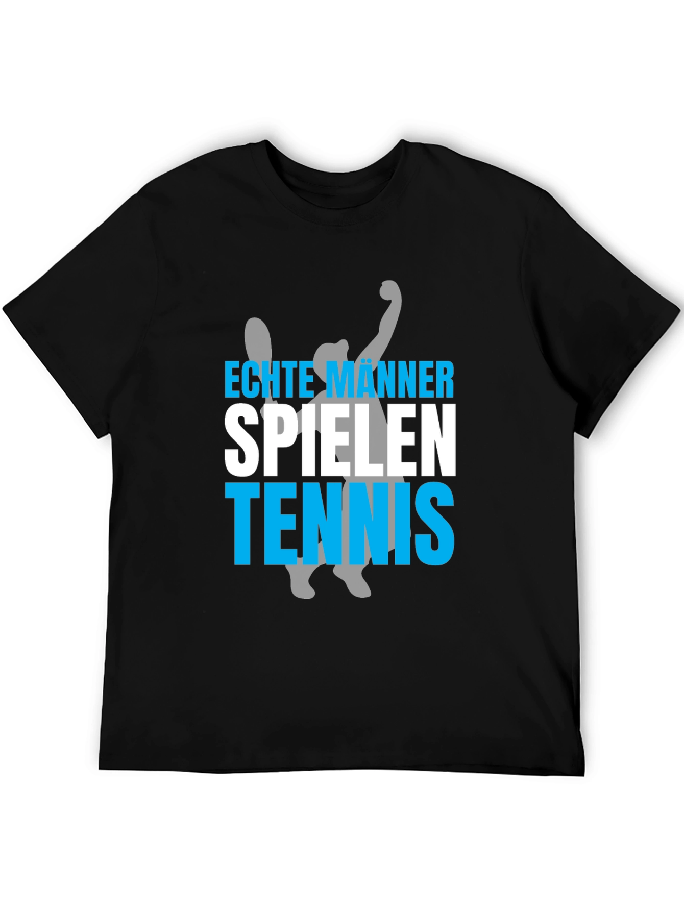 Echte Männer Spielen Tennis Graphic Tee - Black