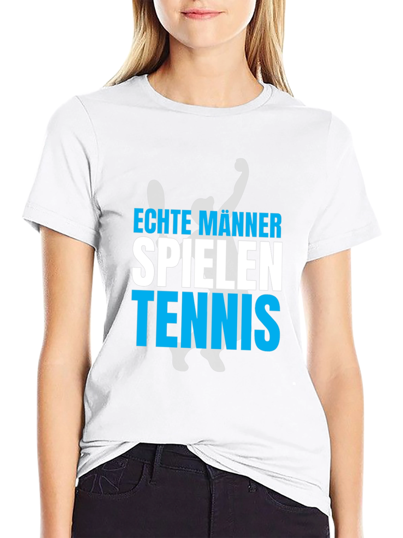 Echte Männer Spielen Tennis Graphic Tee - Black