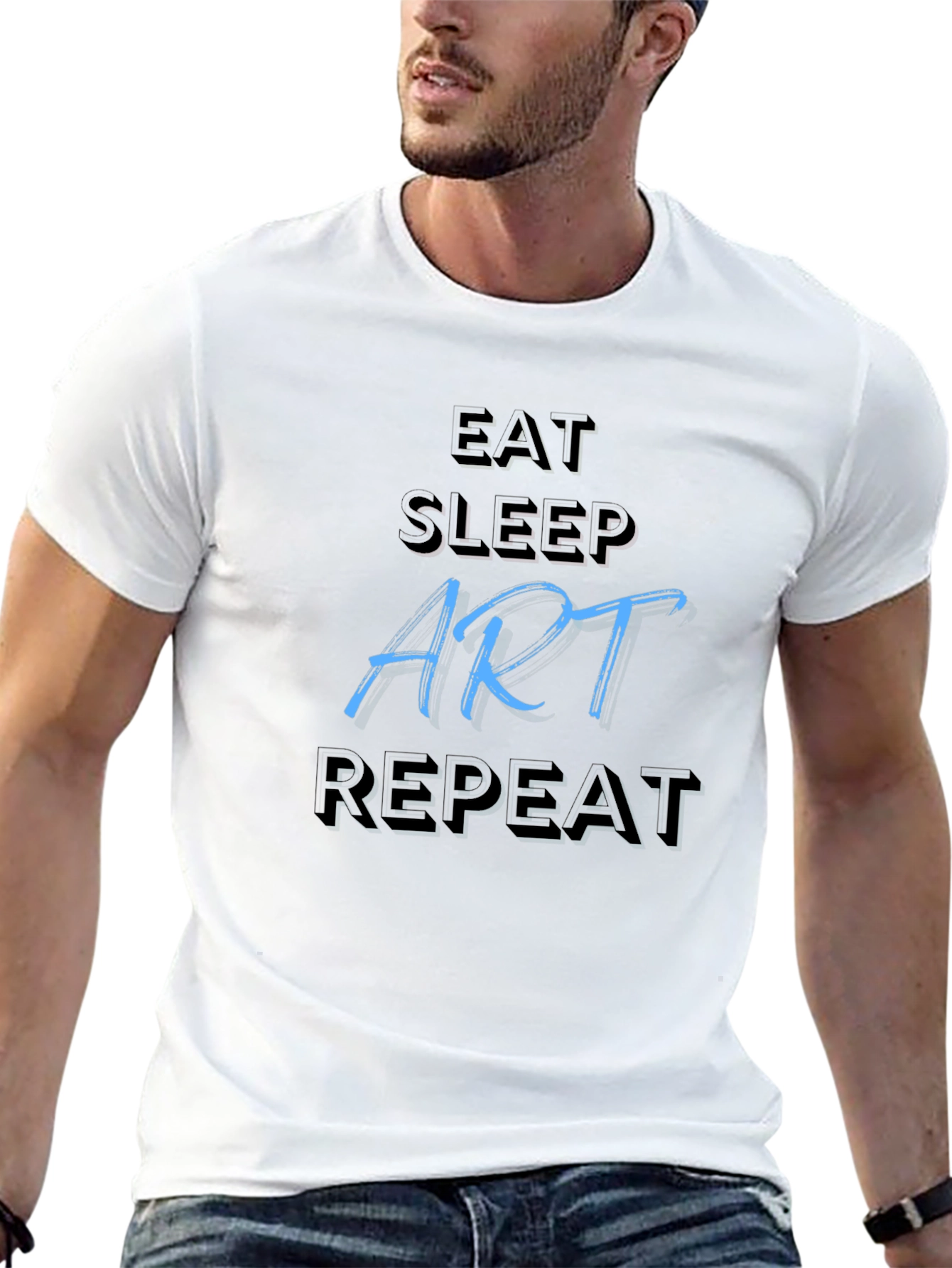 Eat Sleep Art Repeat Black T-Shirt