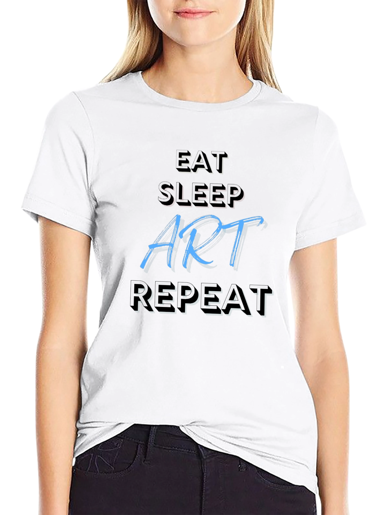 Eat Sleep Art Repeat Black T-Shirt