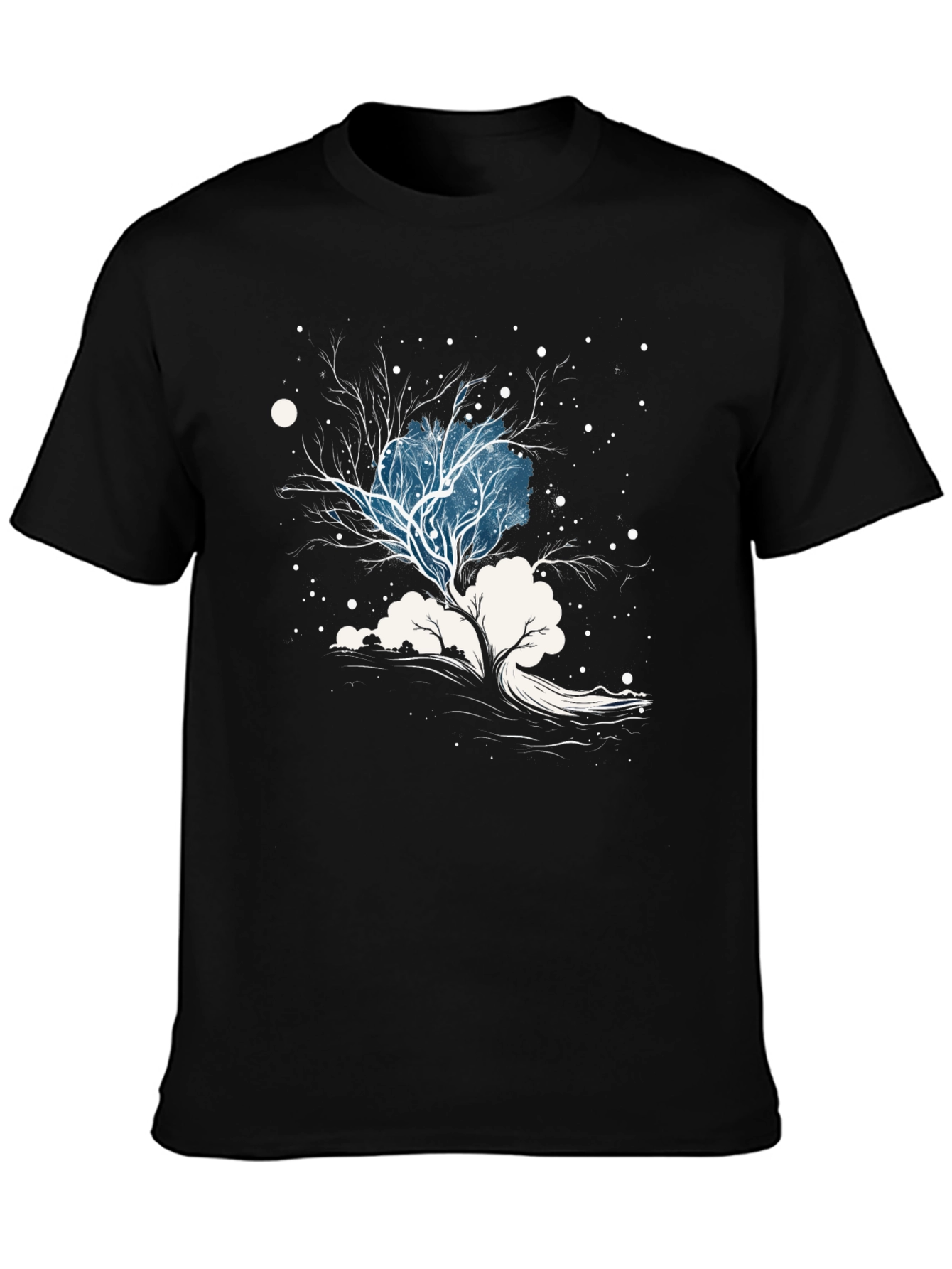 Winter Tree Graphic Tee - Stylish Black Cotton Blend