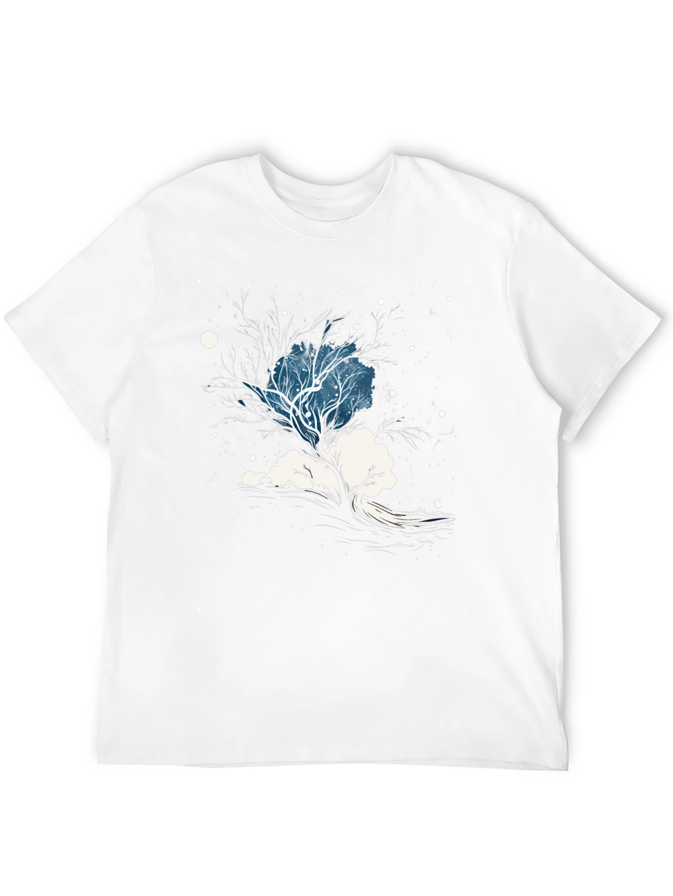 Winter Tree Graphic Tee - Stylish Black Cotton Blend