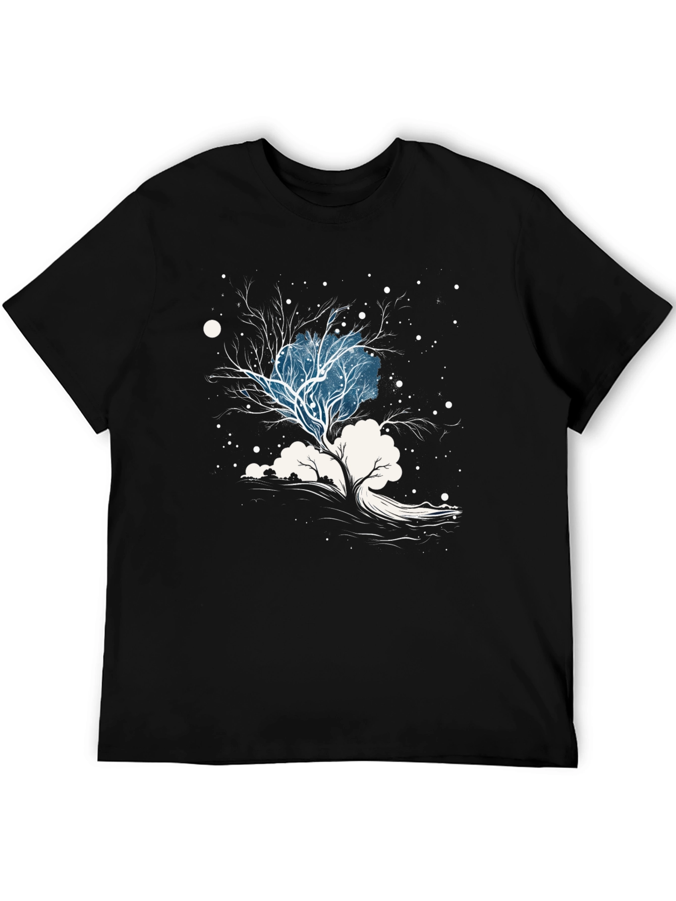 Winter Tree Graphic Tee - Stylish Black Cotton Blend