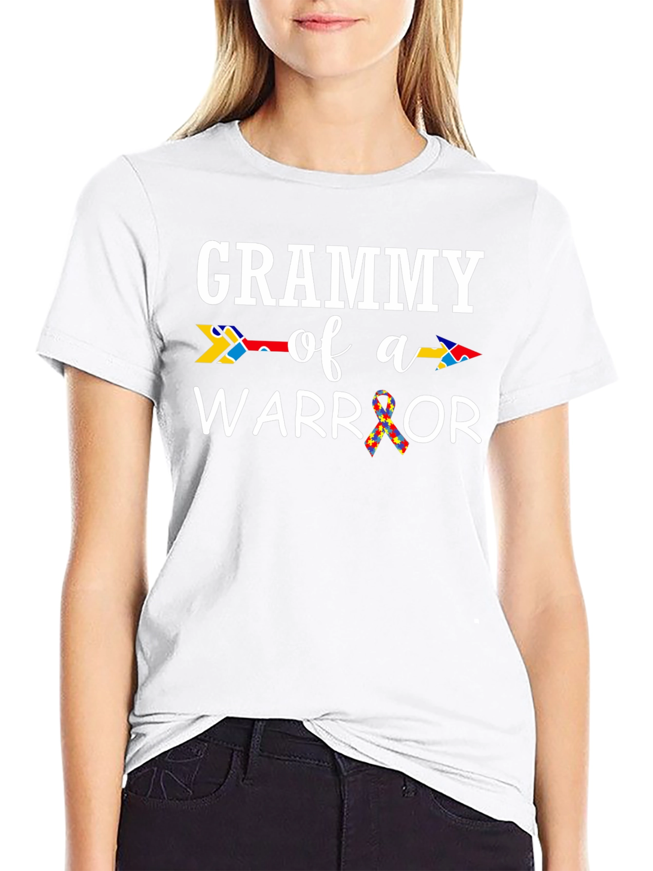Grammy of a Warrior T-Shirt Autism Awareness