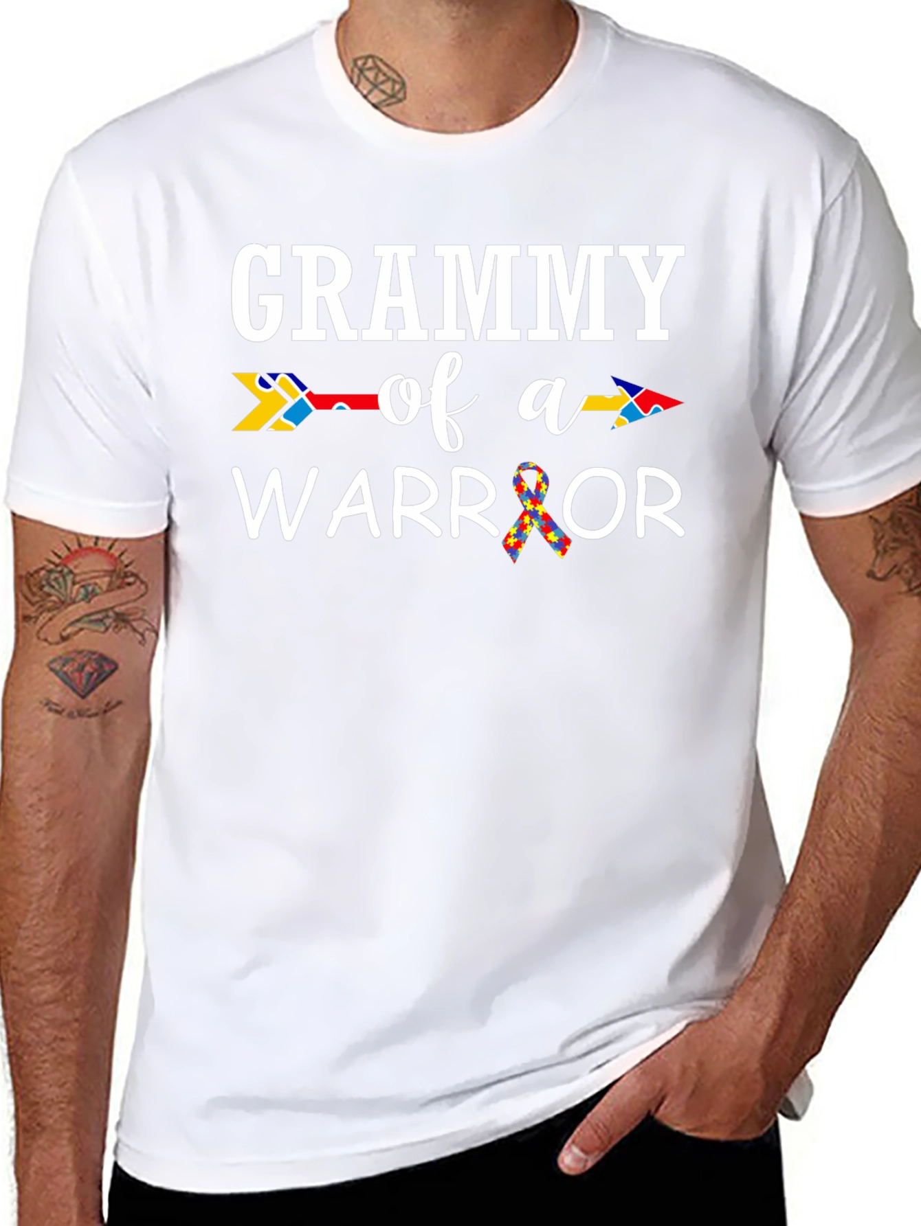 Grammy of a Warrior T-Shirt Autism Awareness
