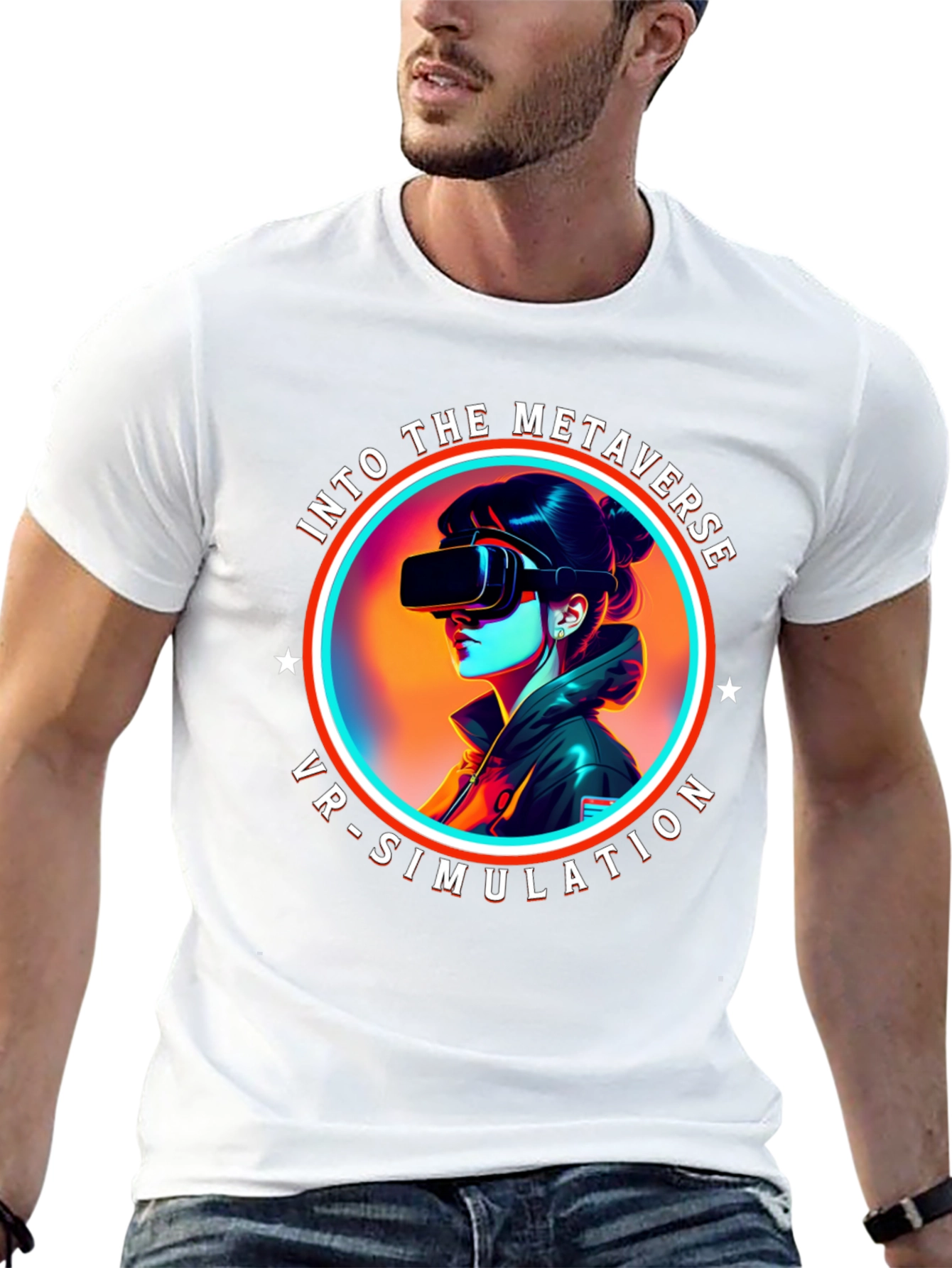 Metaverse VR Simulation Black T-Shirt