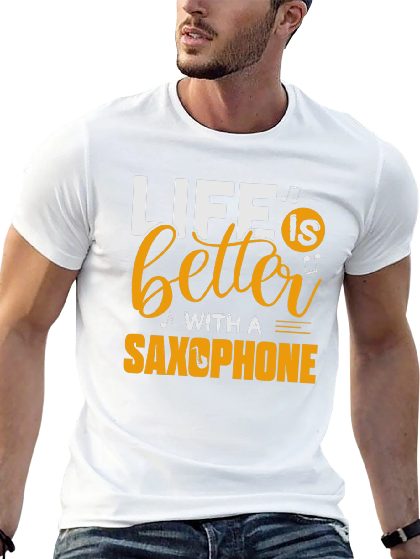 Life is Better with a Saxophone Black T-Shirt