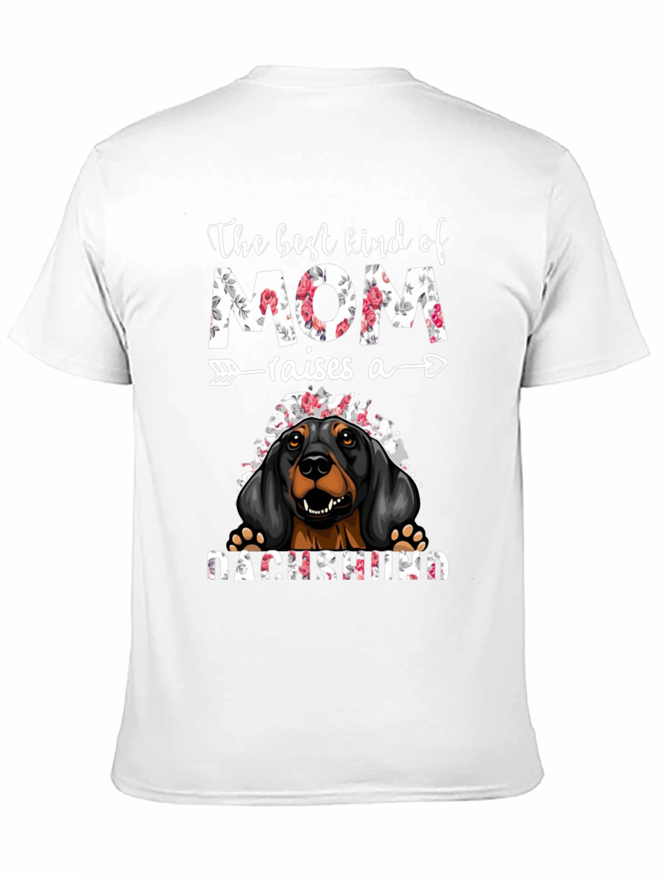 Dachshund Mom T-Shirt - Floral Design