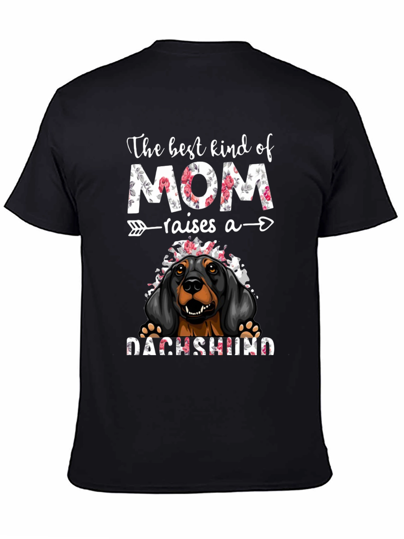 Dachshund Mom T-Shirt - Floral Design