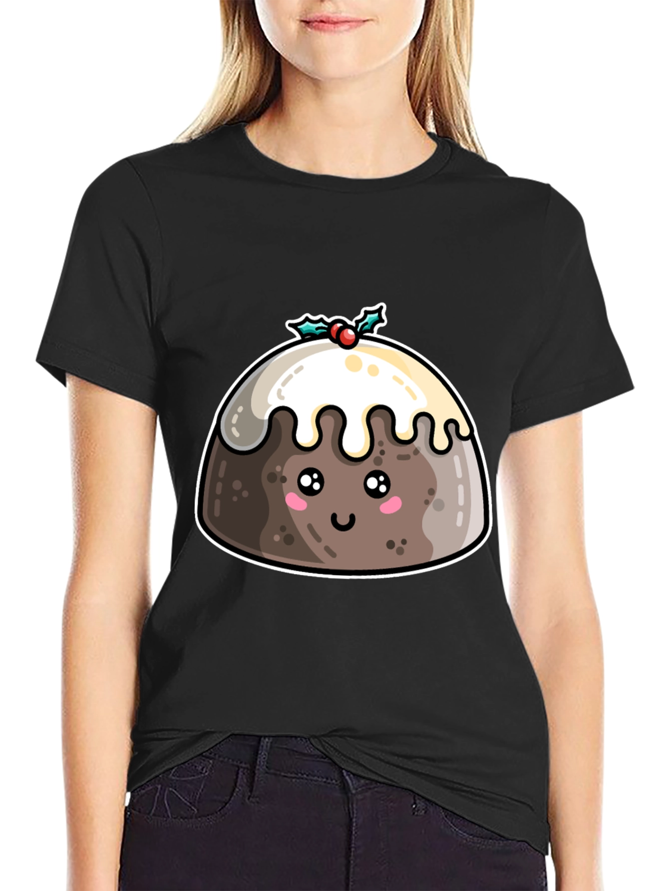 Cute Christmas Pudding T-Shirt - Holiday Festive Tee