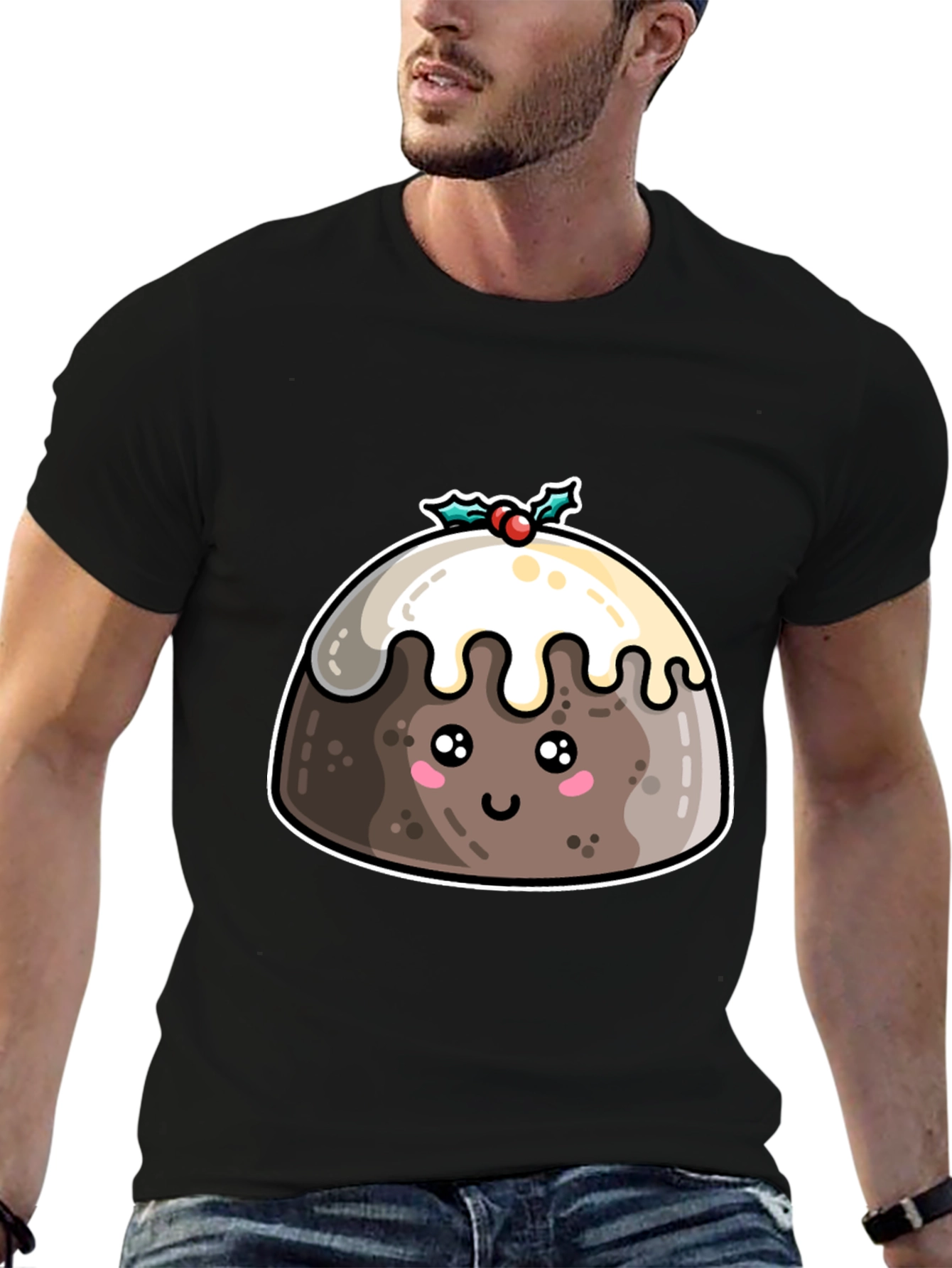 Cute Christmas Pudding T-Shirt - Holiday Festive Tee