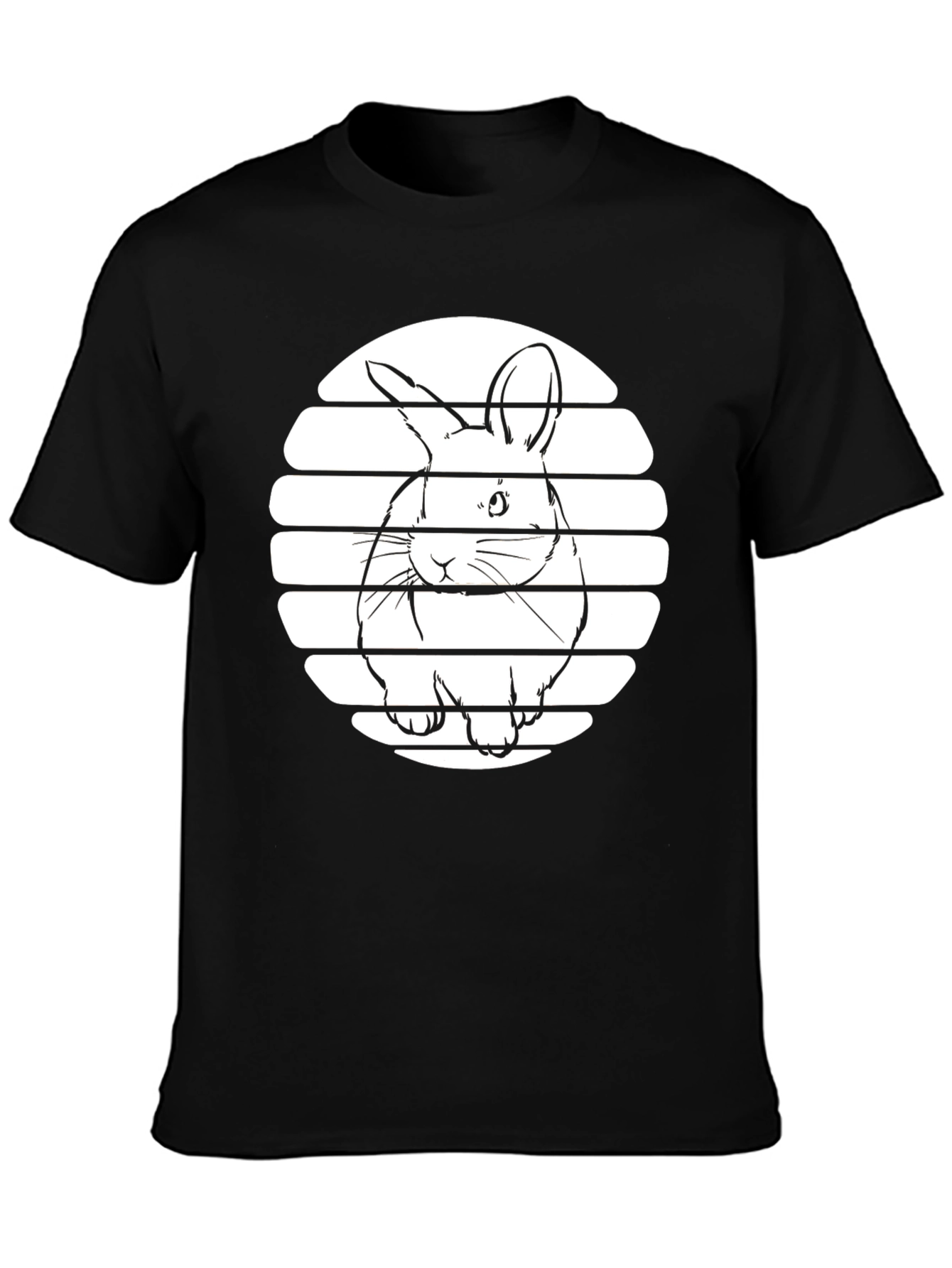 Bunny Silhouette Graphic Tee - Black