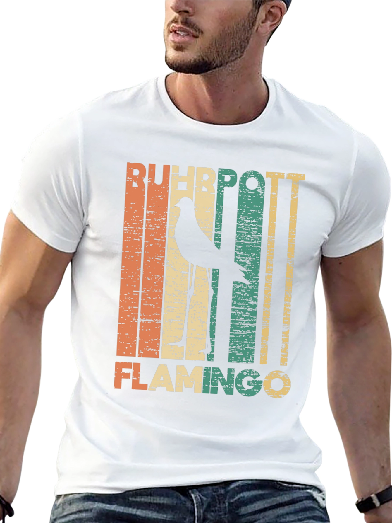 Retro Ruhhpott Flamingo Graphic T-Shirt