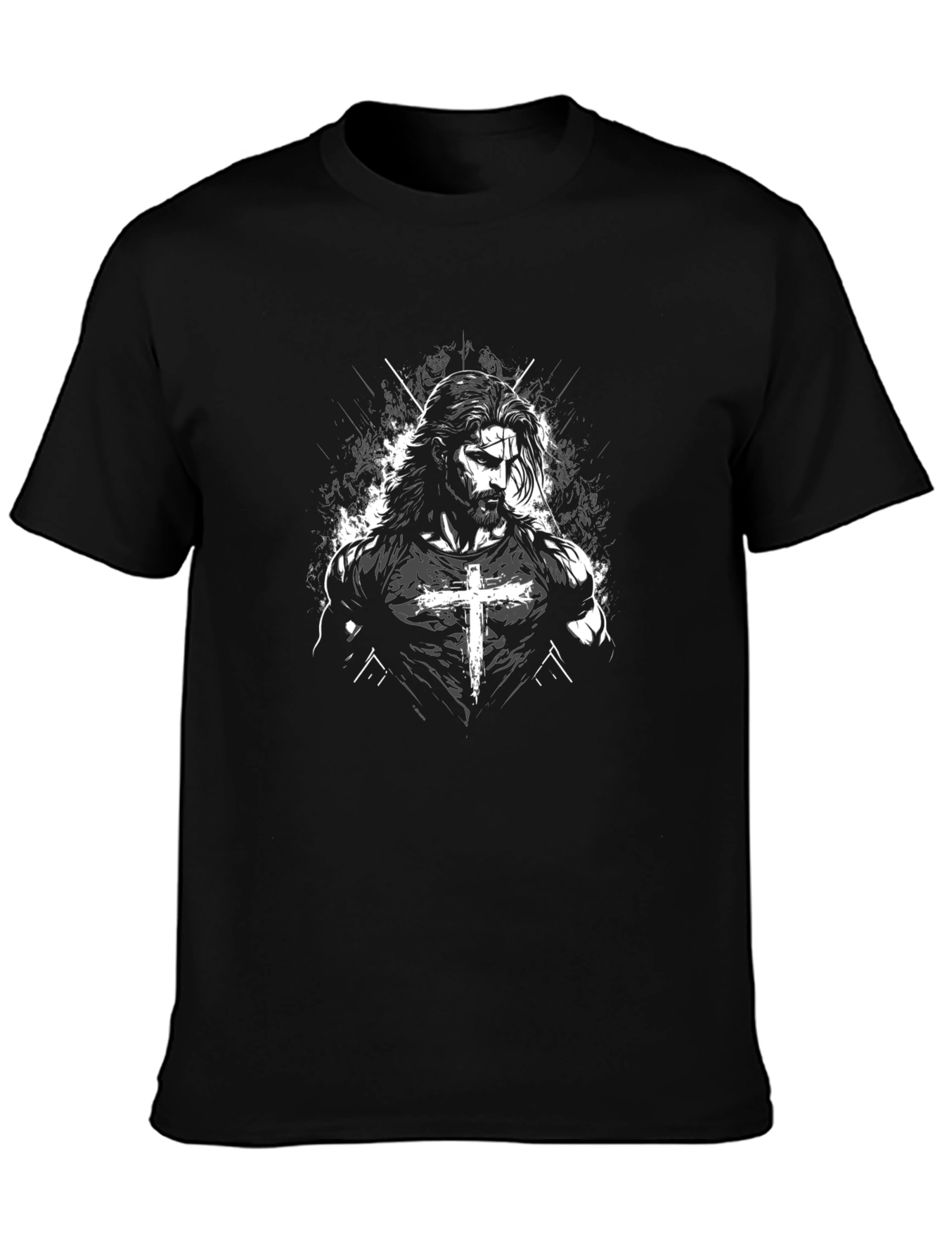 Christian Cross Graphic T-Shirt - Black