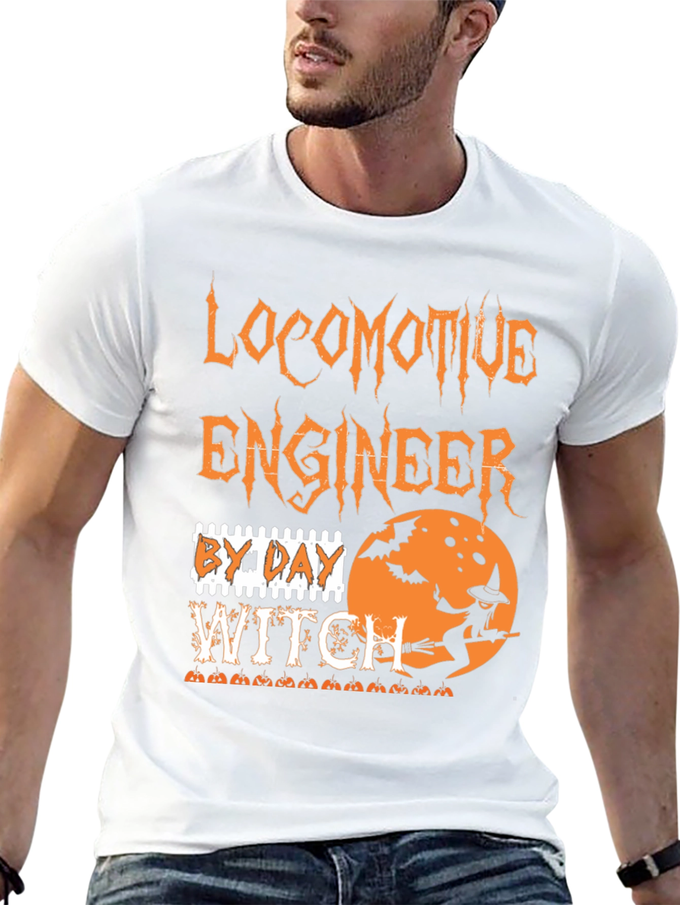 Locomotive Engineer Halloween Witch T-Shirt