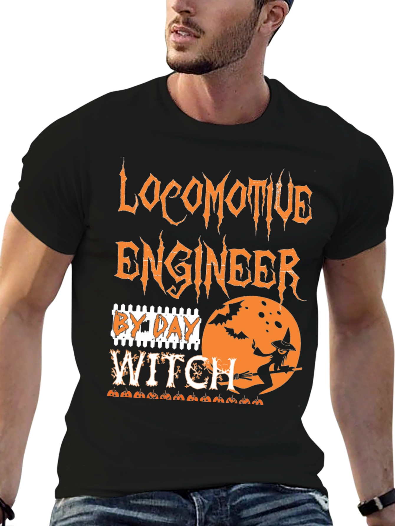 Locomotive Engineer Halloween Witch T-Shirt