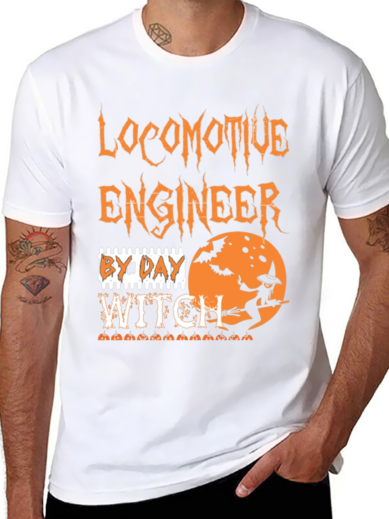 Locomotive Engineer Halloween Witch T-Shirt