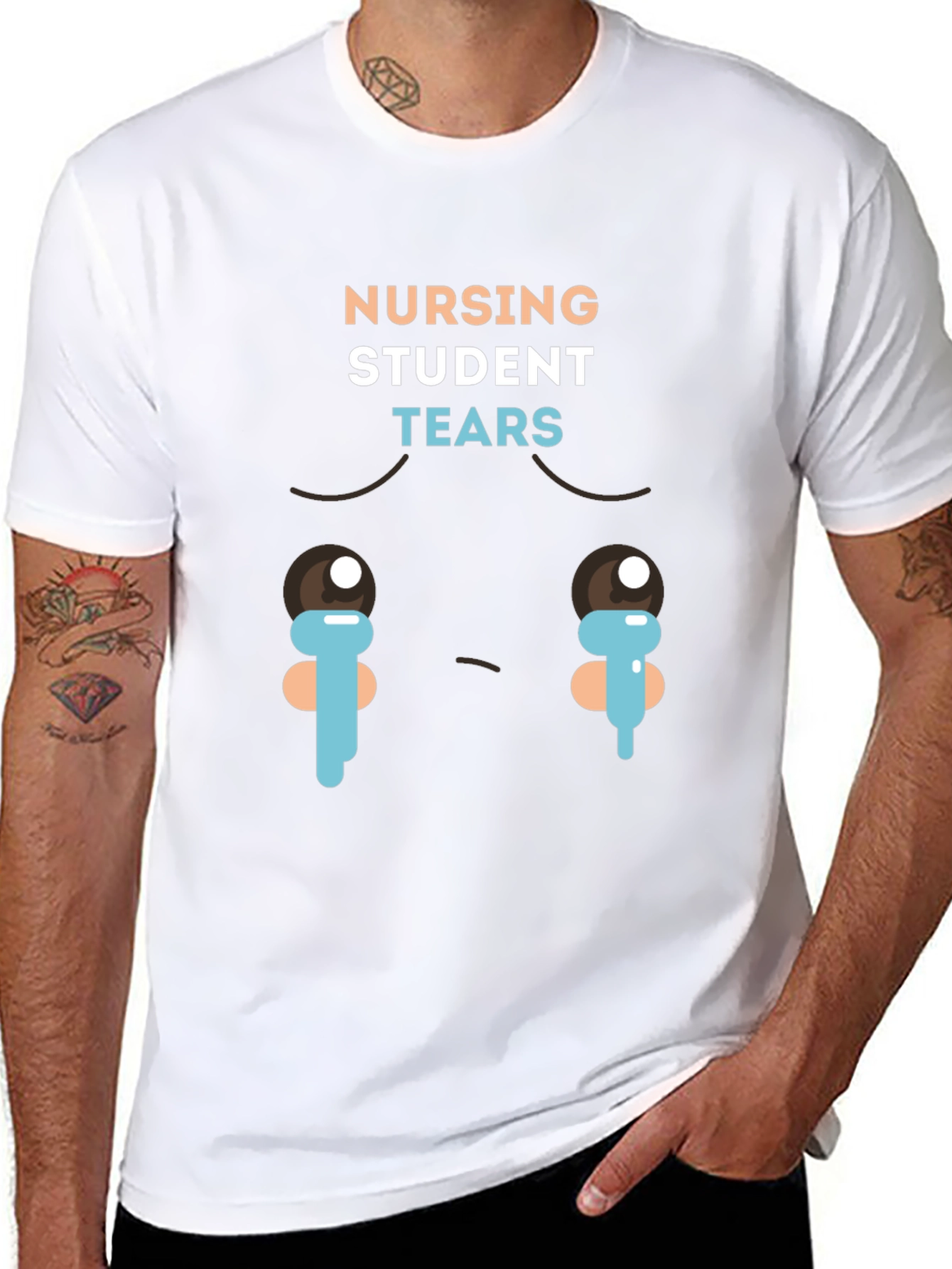 Nursing Student Tears Graphic T-Shirt - Black