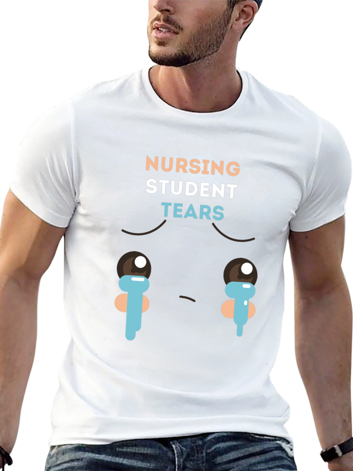 Nursing Student Tears Graphic T-Shirt - Black