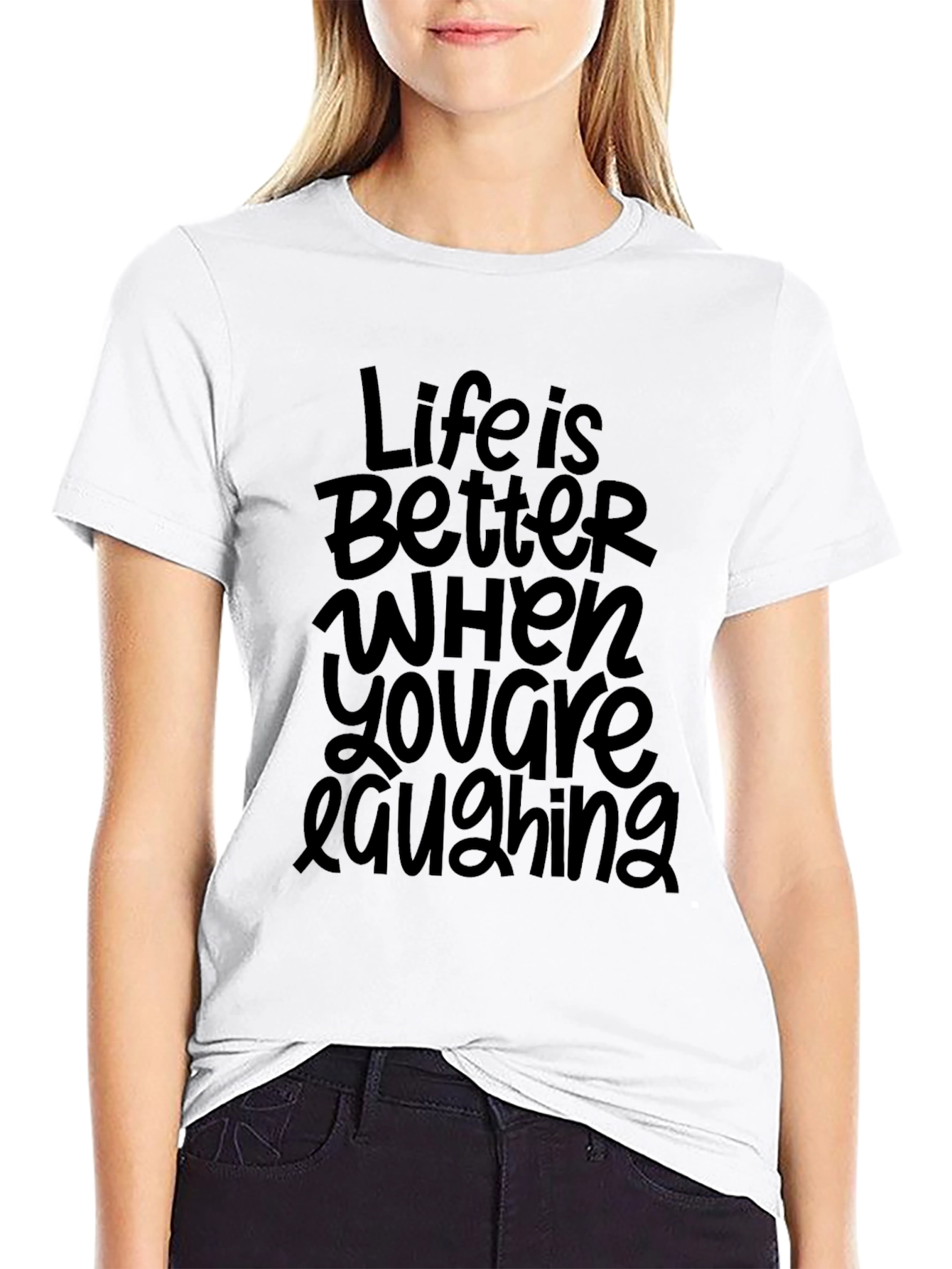 Life is Better Laughing Black T-Shirt